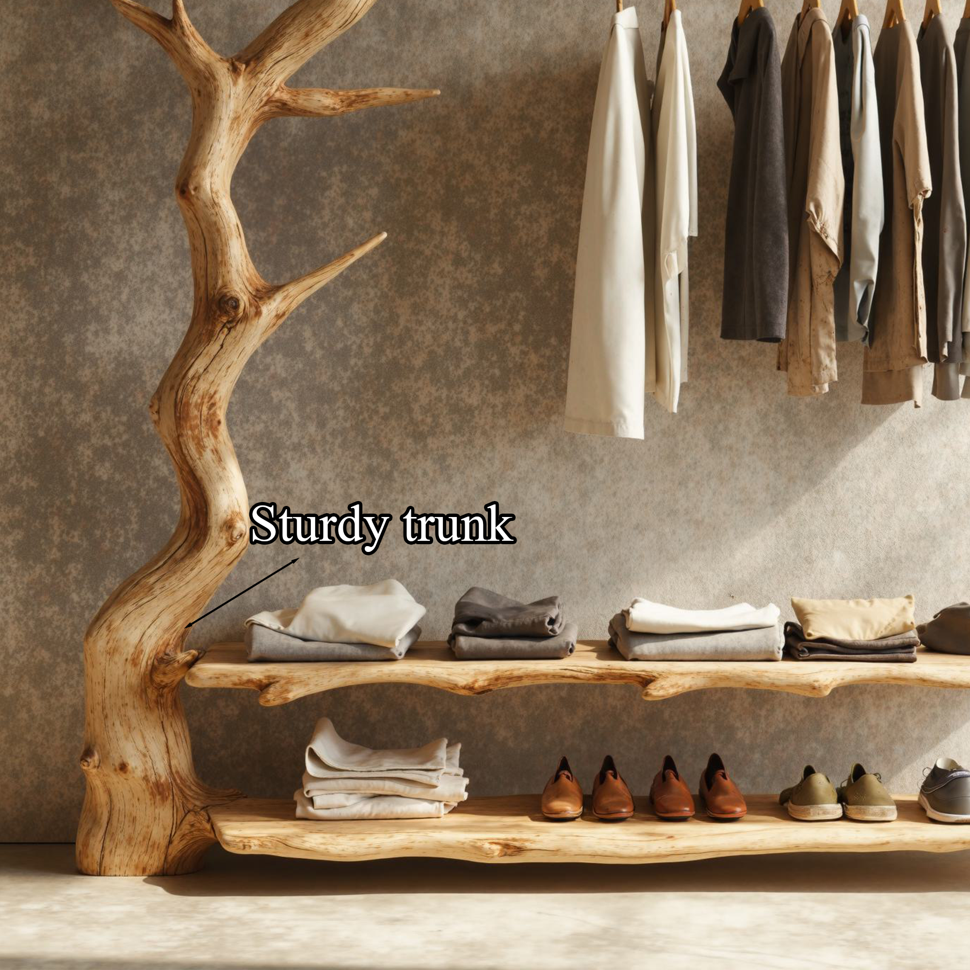 Rustic Standing Coat Rack Wall Clothes Rack Tree Branch Coat Rack SINLTB095