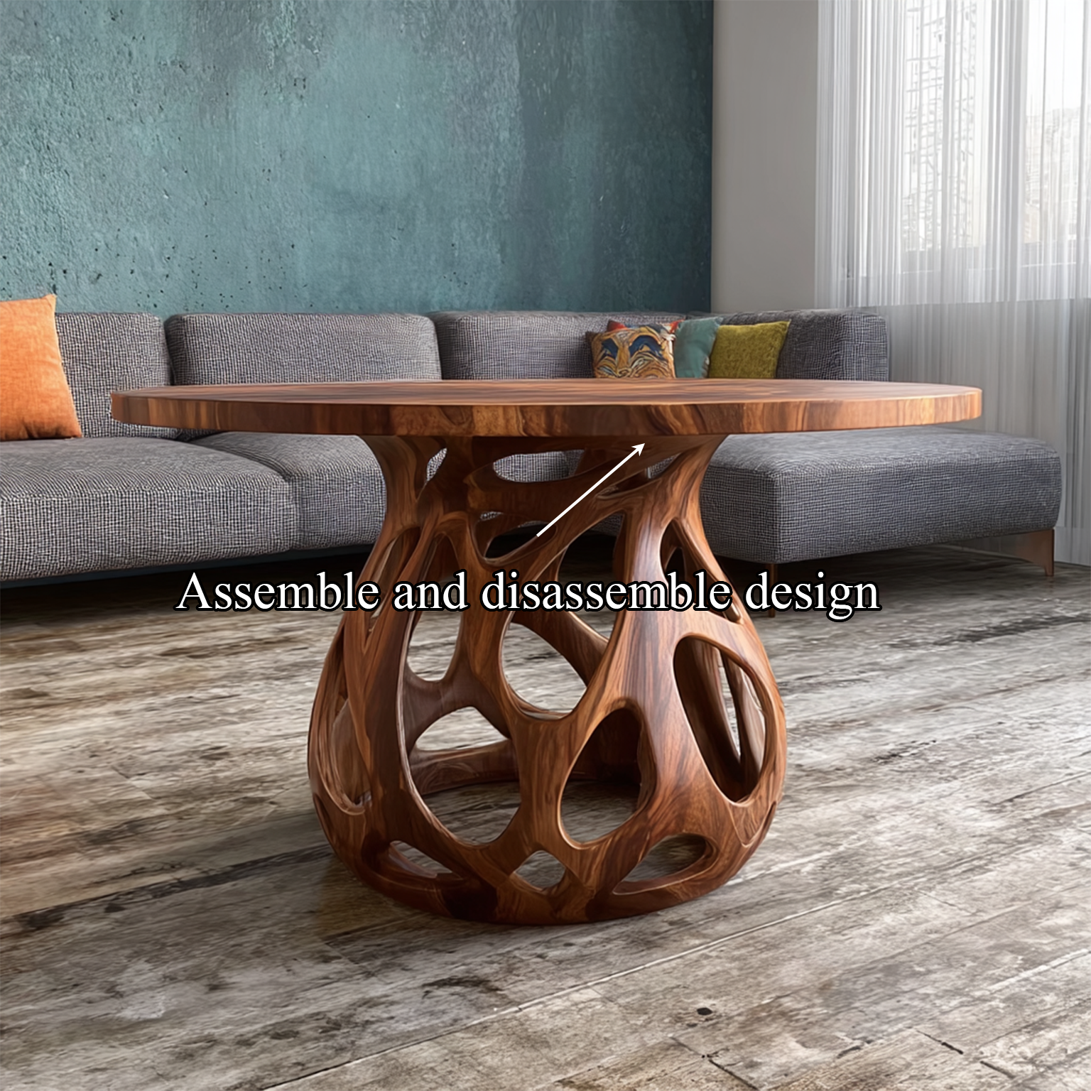 Coffee Table Solid Wood Rustic Style Gift SINLSACF018