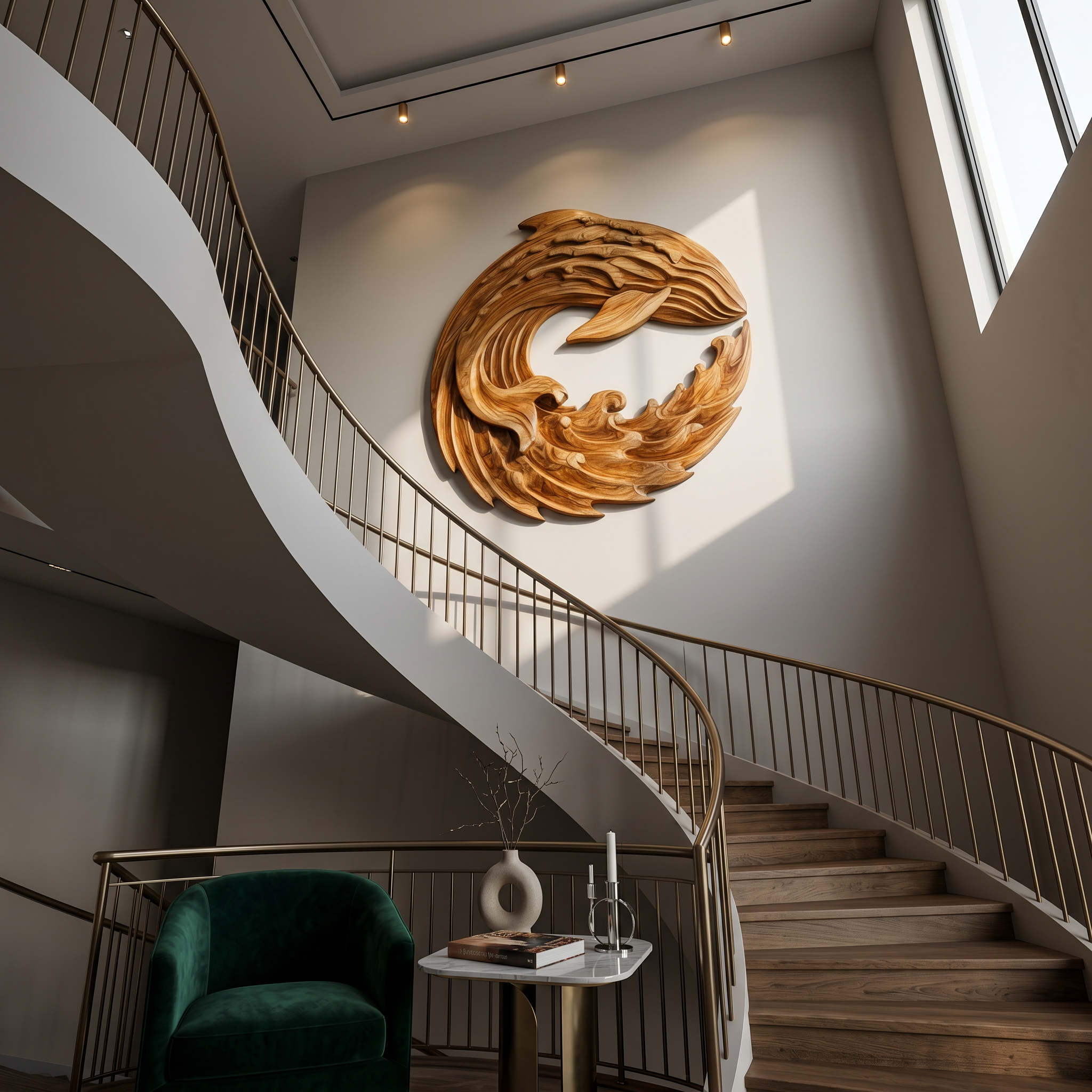 Contemporary Ocean Wave Wood Wall Art For Luxury Living Room Decor SILDTTRWA077