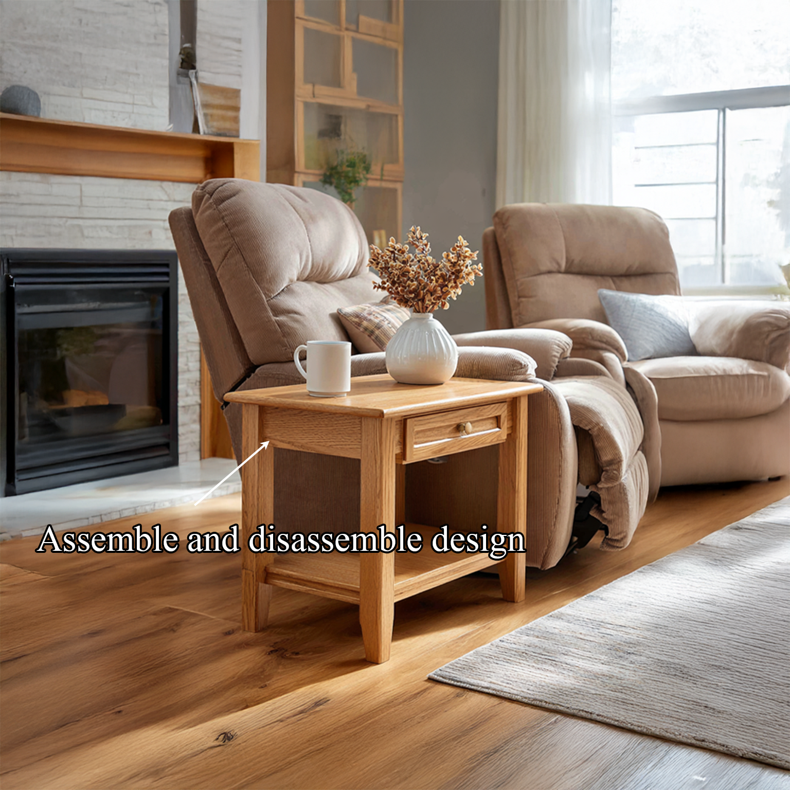 Mid Century Modern Side Table Living Room SINLSABT046