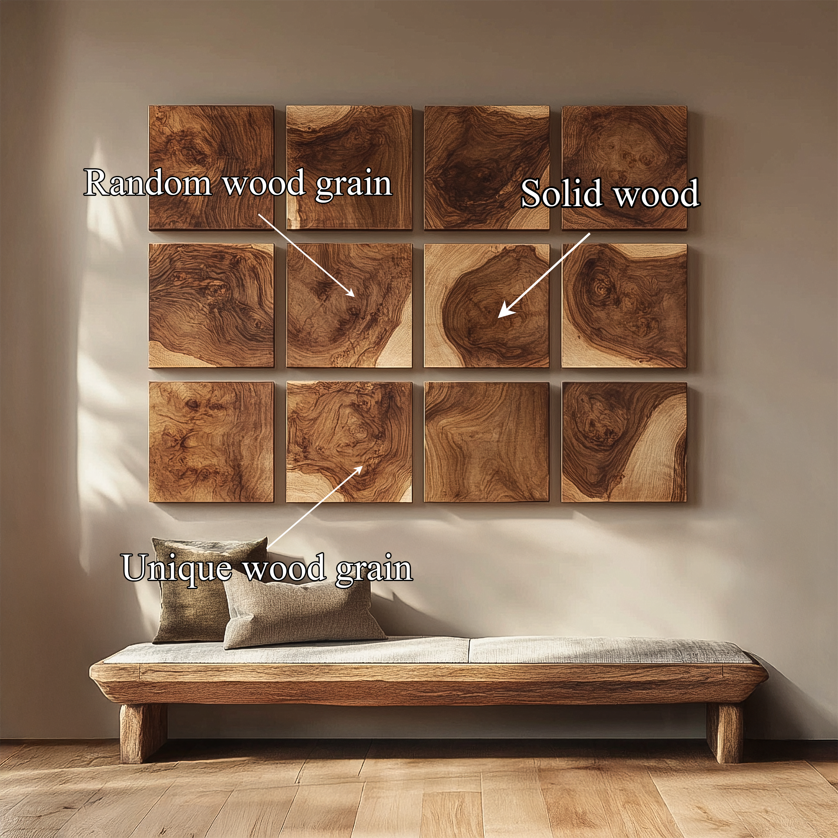 Organic Wood Grain Wall Art For Living Room And Entryway SINLSAWD013