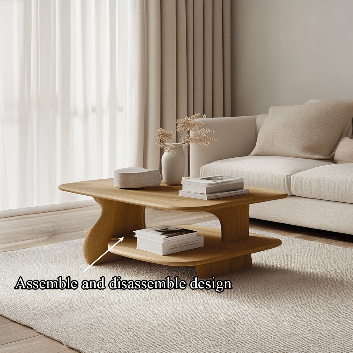 Scandinavian Curved Coffee Table Living Room Studio Room SINLSACF230