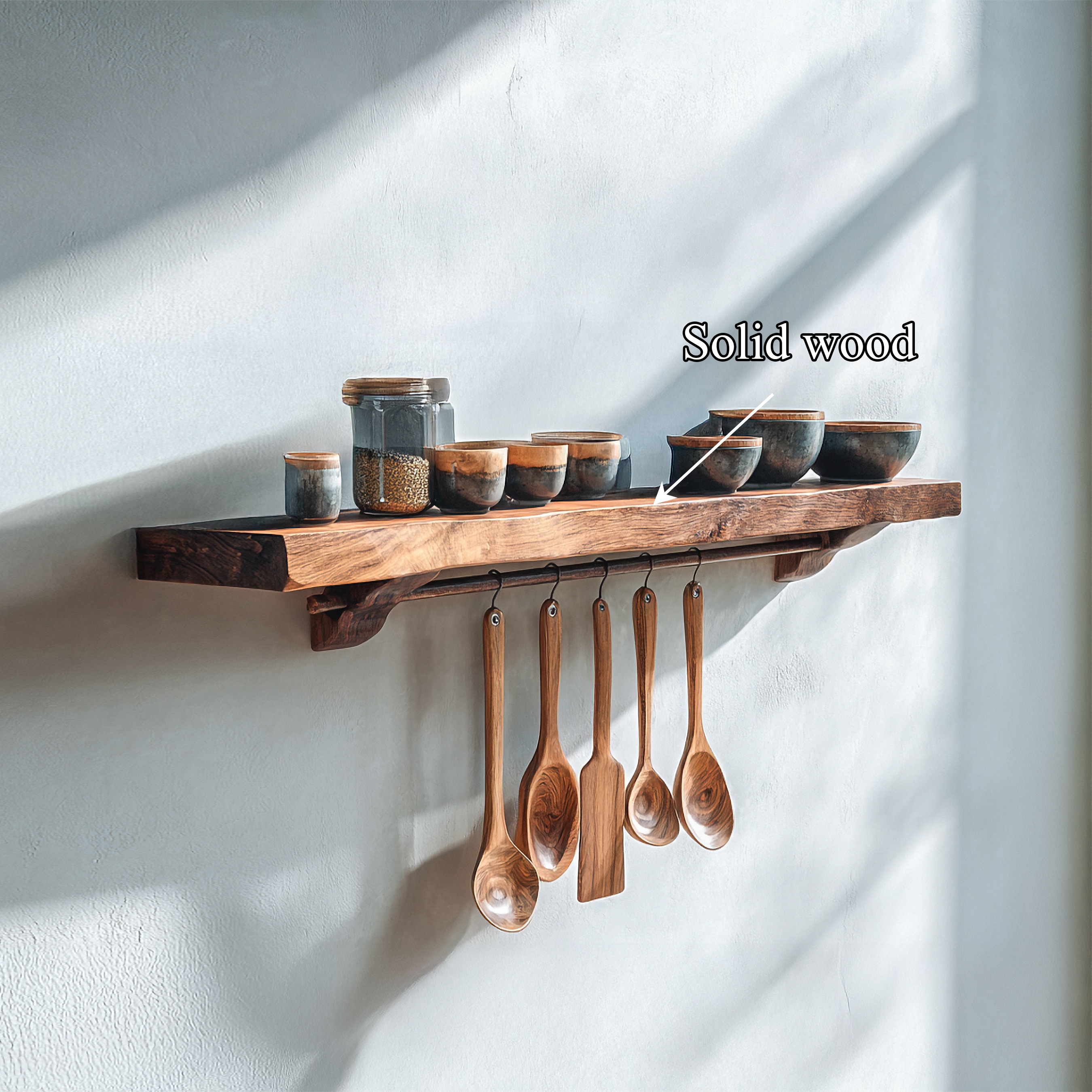 Rustic Wall Storage Organizer Shelf For Kitchen SINLSAKS002
