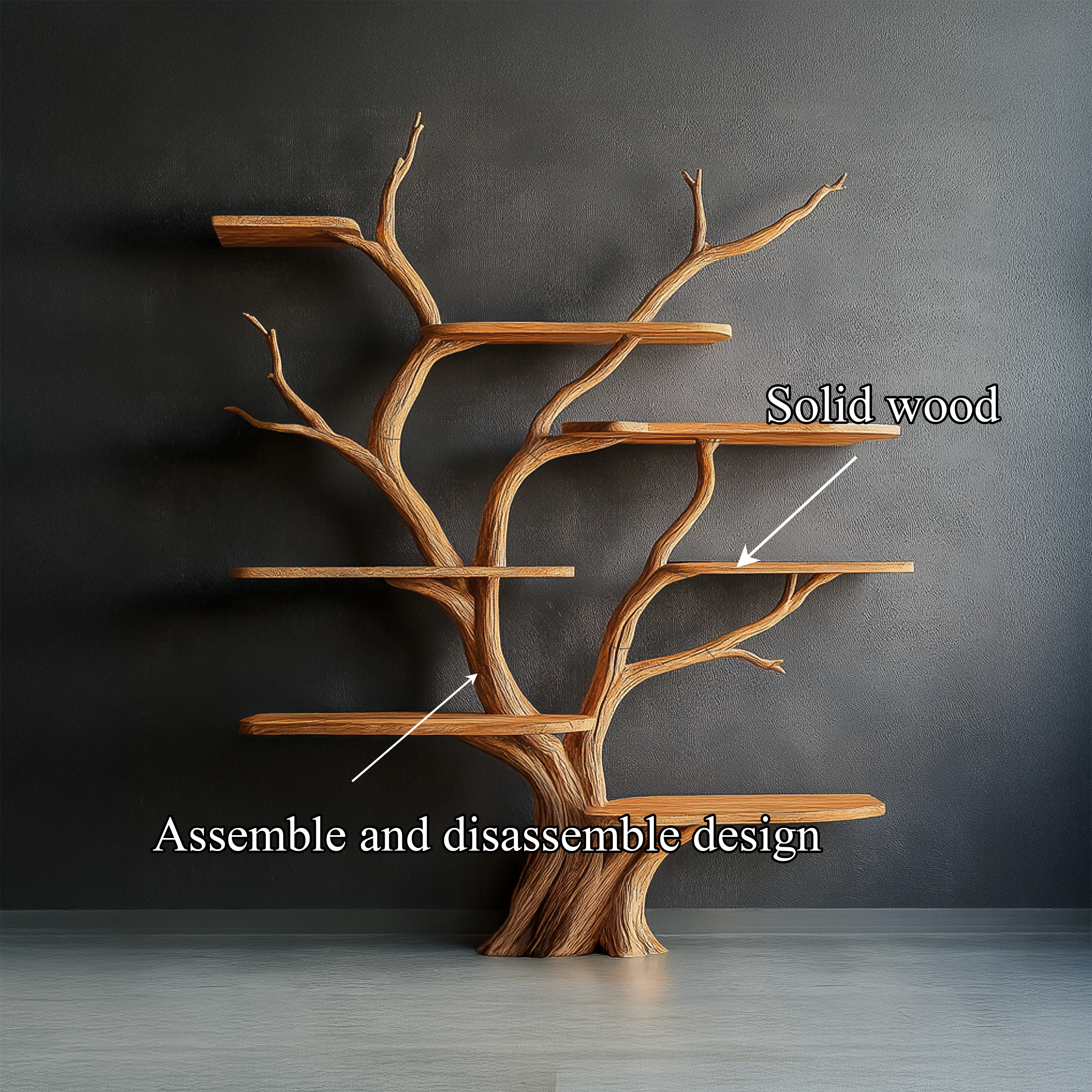Rustic Organic Tree Bookshelf Contemporary Home Decor SINLSATB561