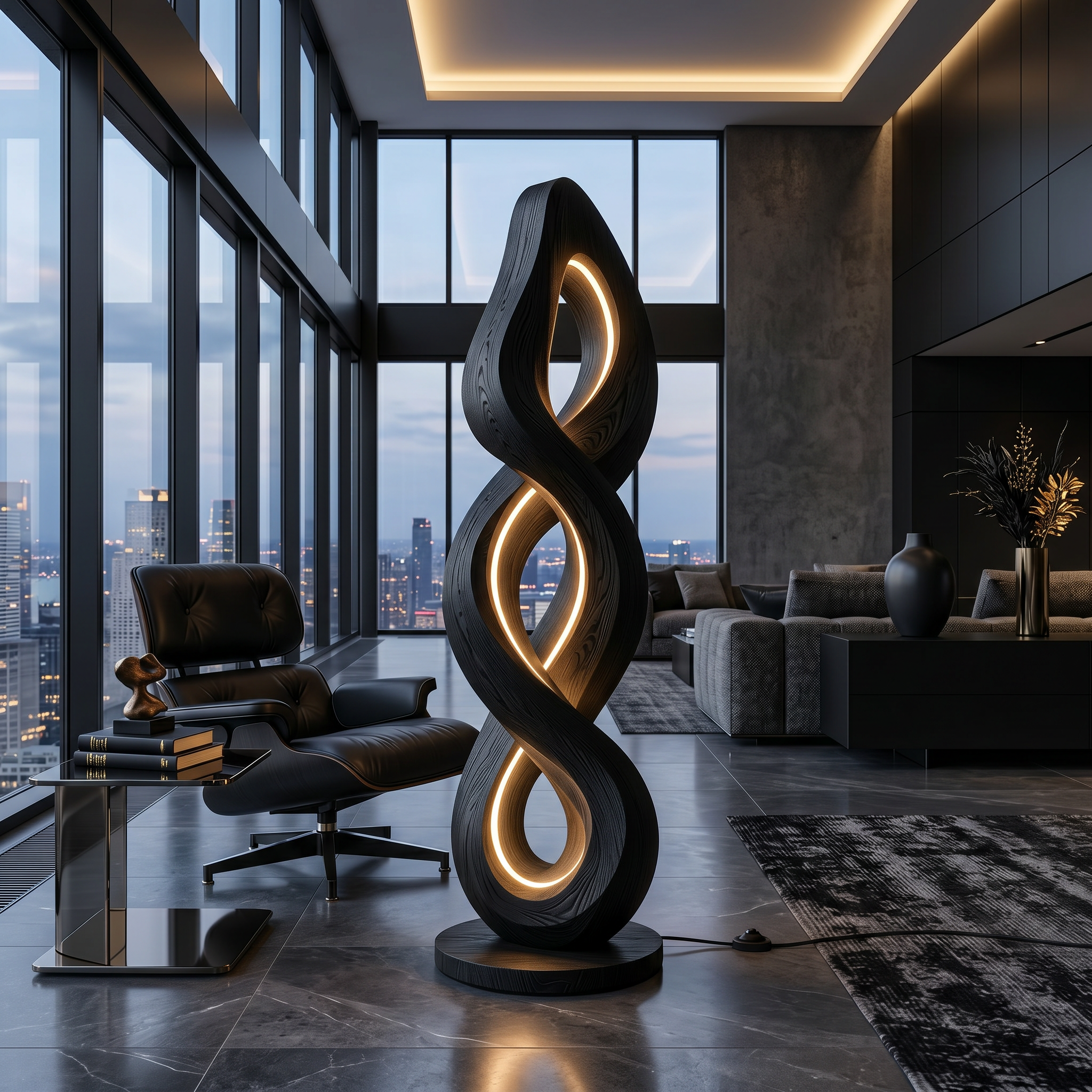 Organic Helix Lamp With Shelf For Interior SILDTTNLAM025