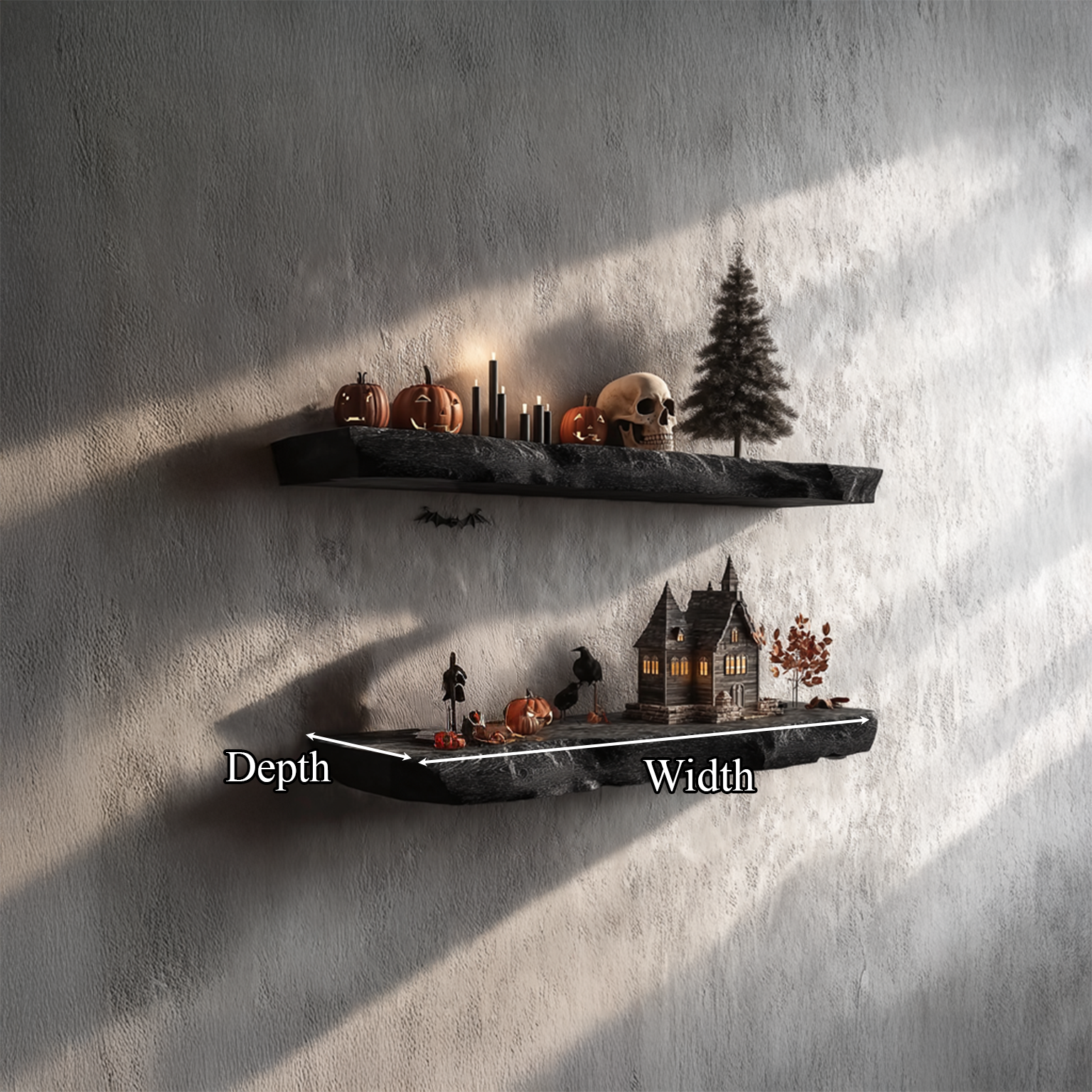 Rustic Halloween Floating Shelf Living Room SINLSAFL150