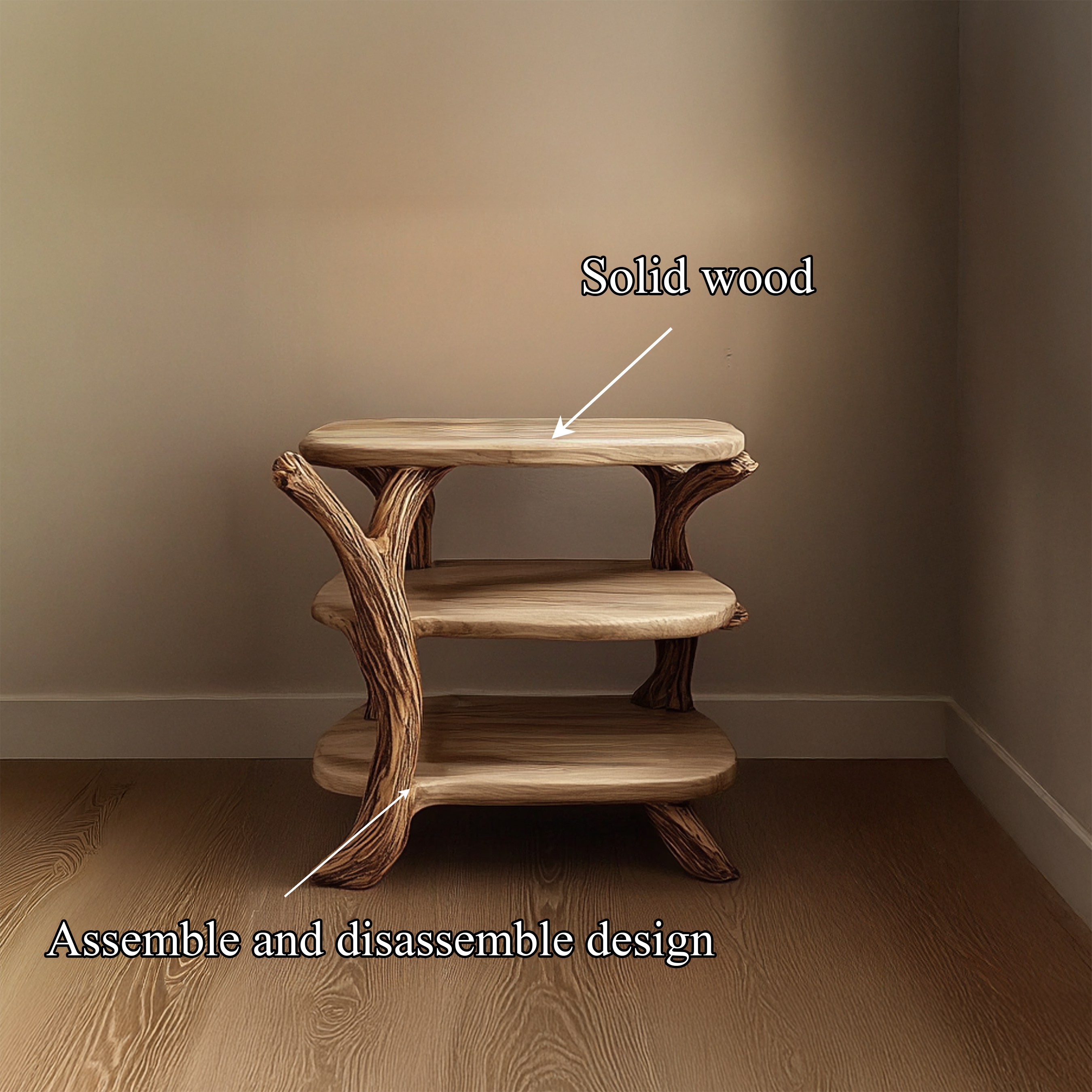 Rustic Tree Nightstand Christmas Holiday Bedroom Decor SINLSABT211