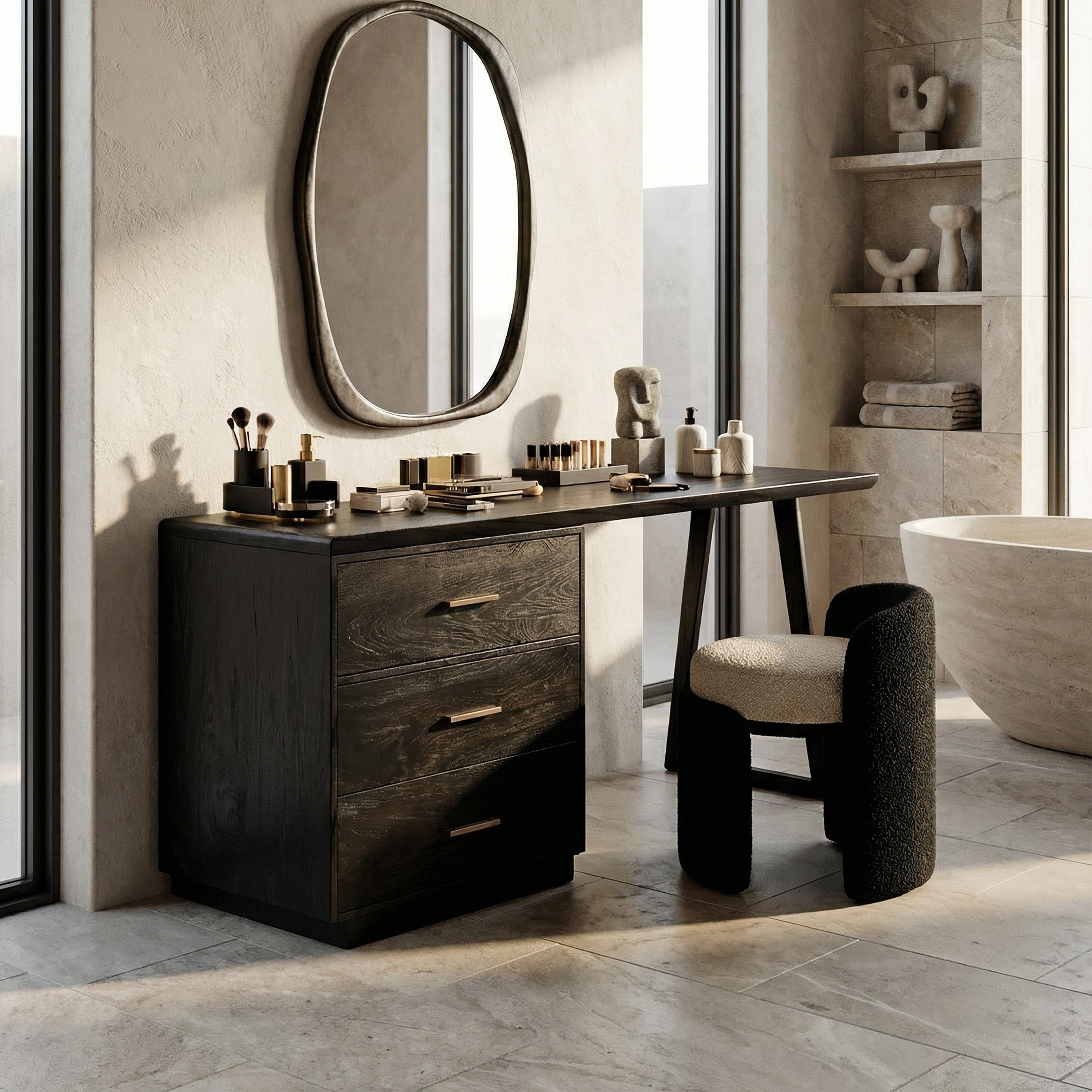 Modern Makeup Vanity Desk Studio Apartment Beauty Space Dressing Area SILDTTRMV014