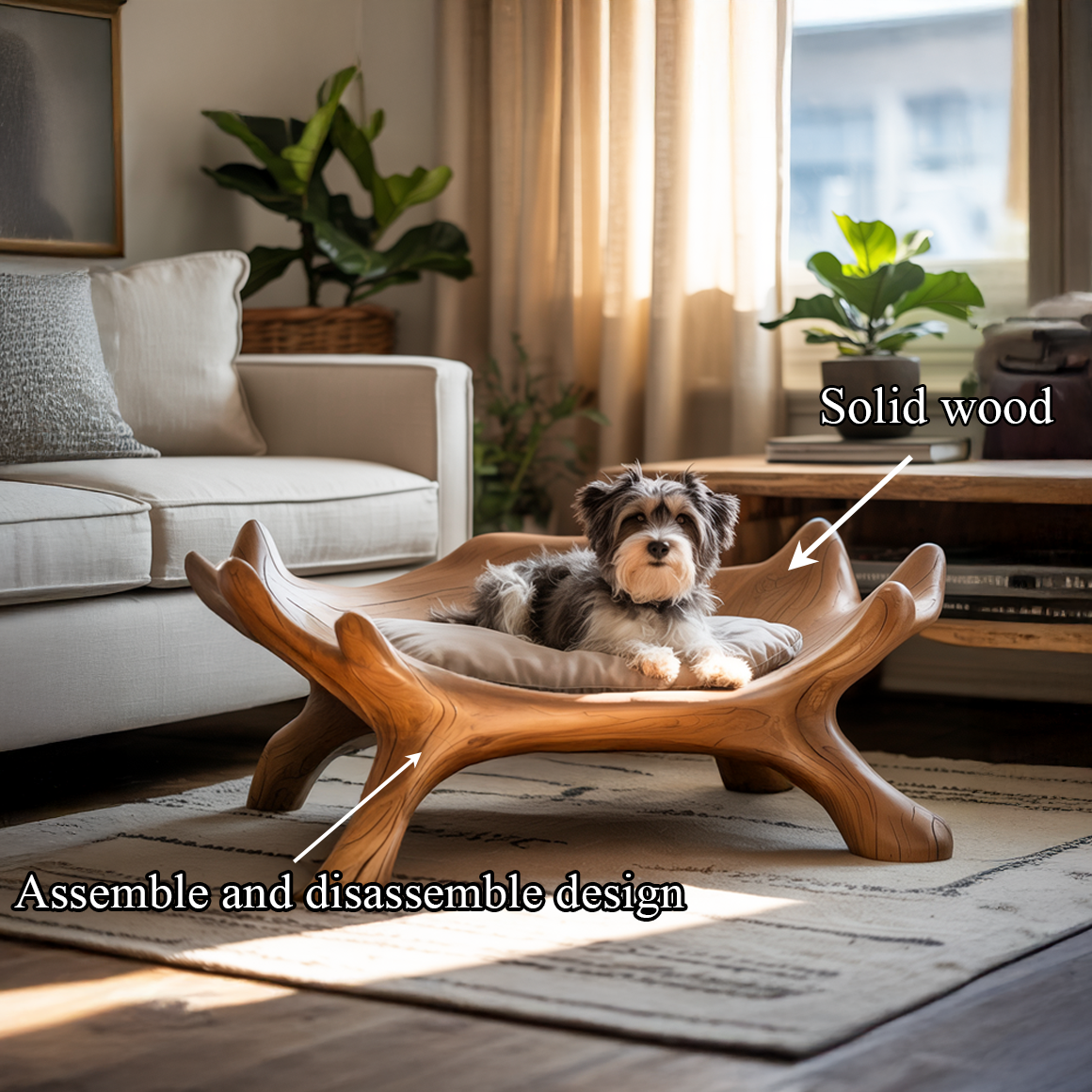 Rustic Sculptural Pet Bed For Living Room Or Home Space SINLSAPB003