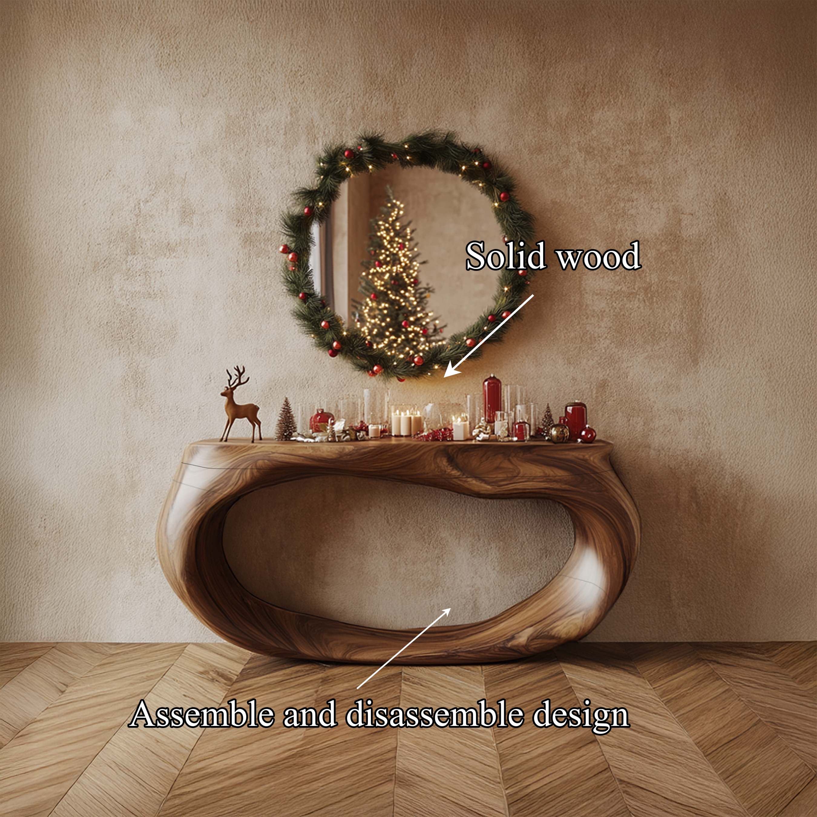 Mid Century Rustic Console Table Christmas Holiday Living Room Or Entryway SINLSACS290