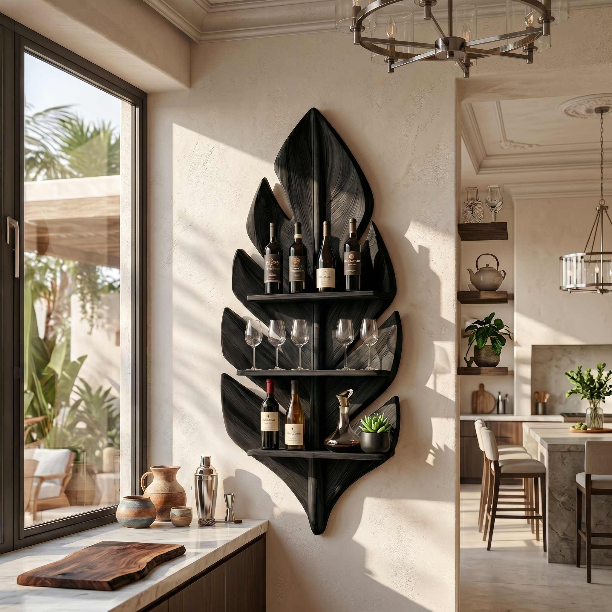 Handcrafted Wall Wine Rack For Apartment Beverage Accent Feature SILDTTRWH080