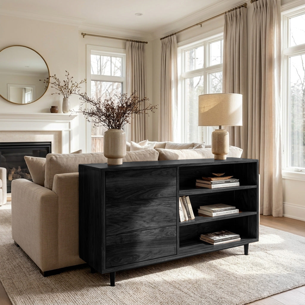 Elegant Natural Wood Console Table For Small Living Room RTTHHNCS030