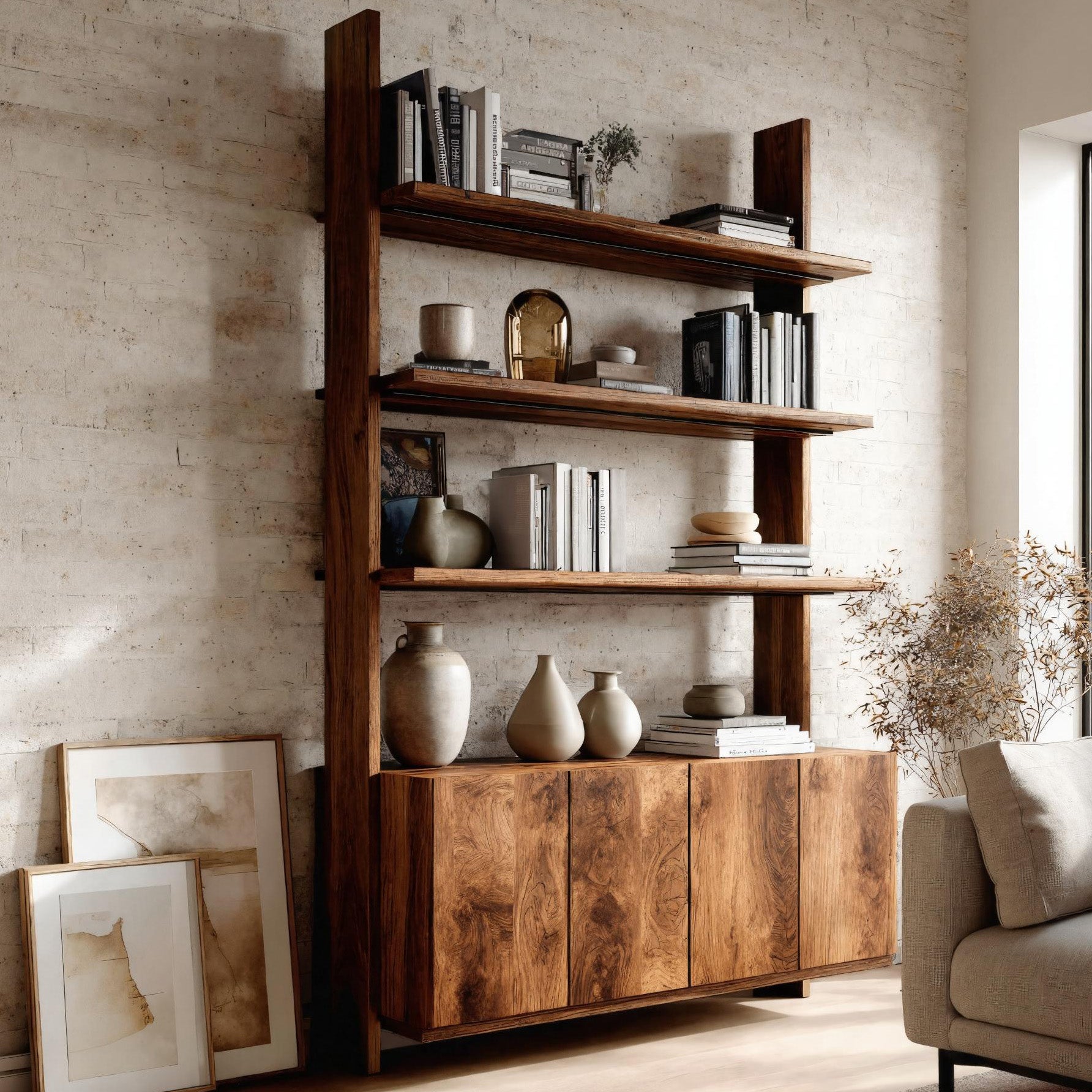 Modern Bookshelf With Open Shelf And Drawers For Living RTTHHNBS140