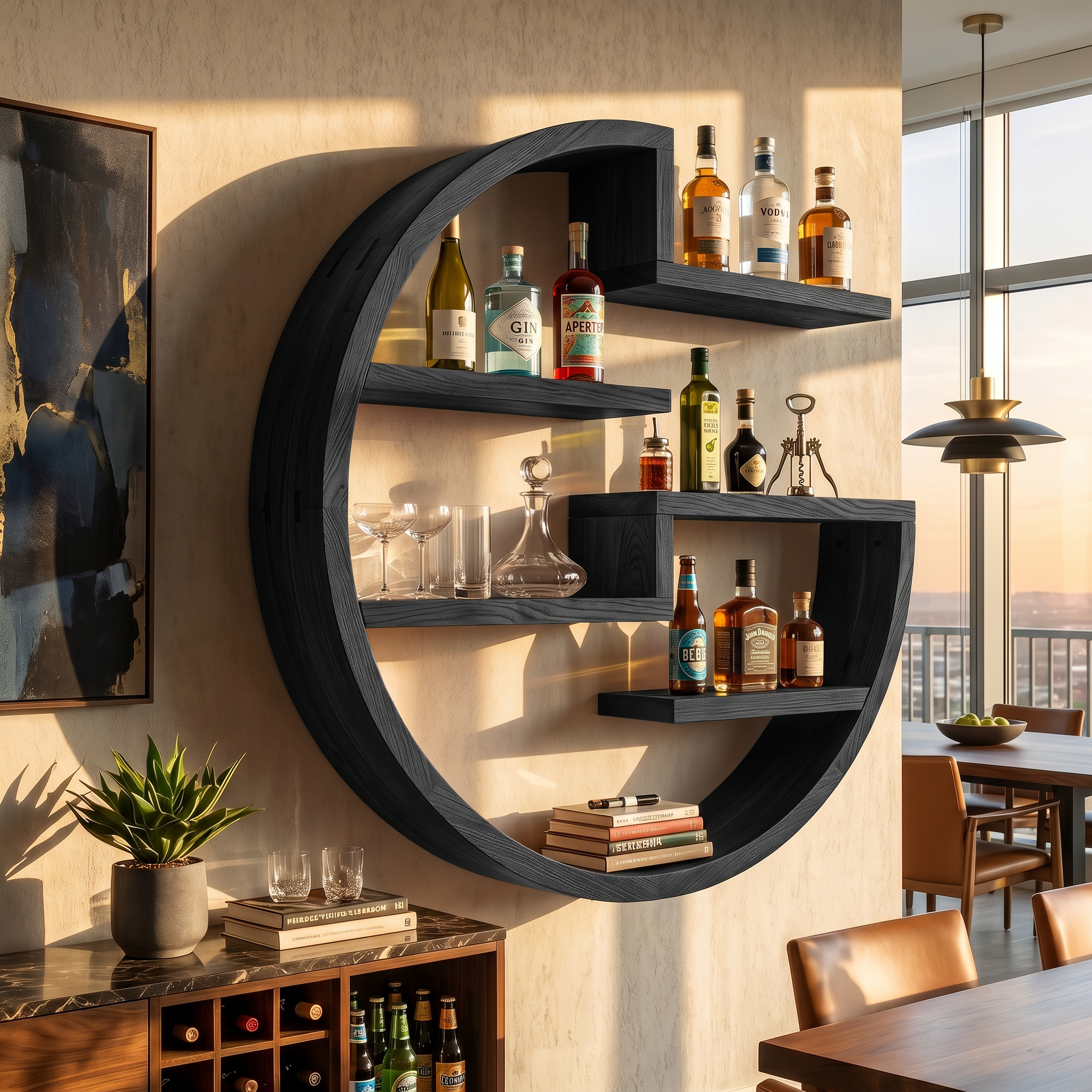 Farmhouse Wall Wine Holder For Home Bar Bottle Arrangement SILDTTRWH065