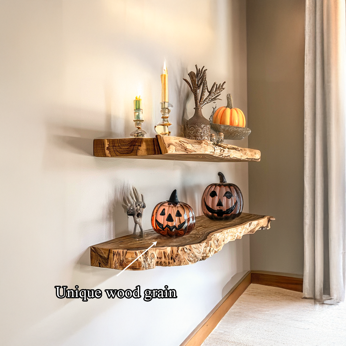 Rustic Halloween Floating Shelf Living Room SINLSAHW008