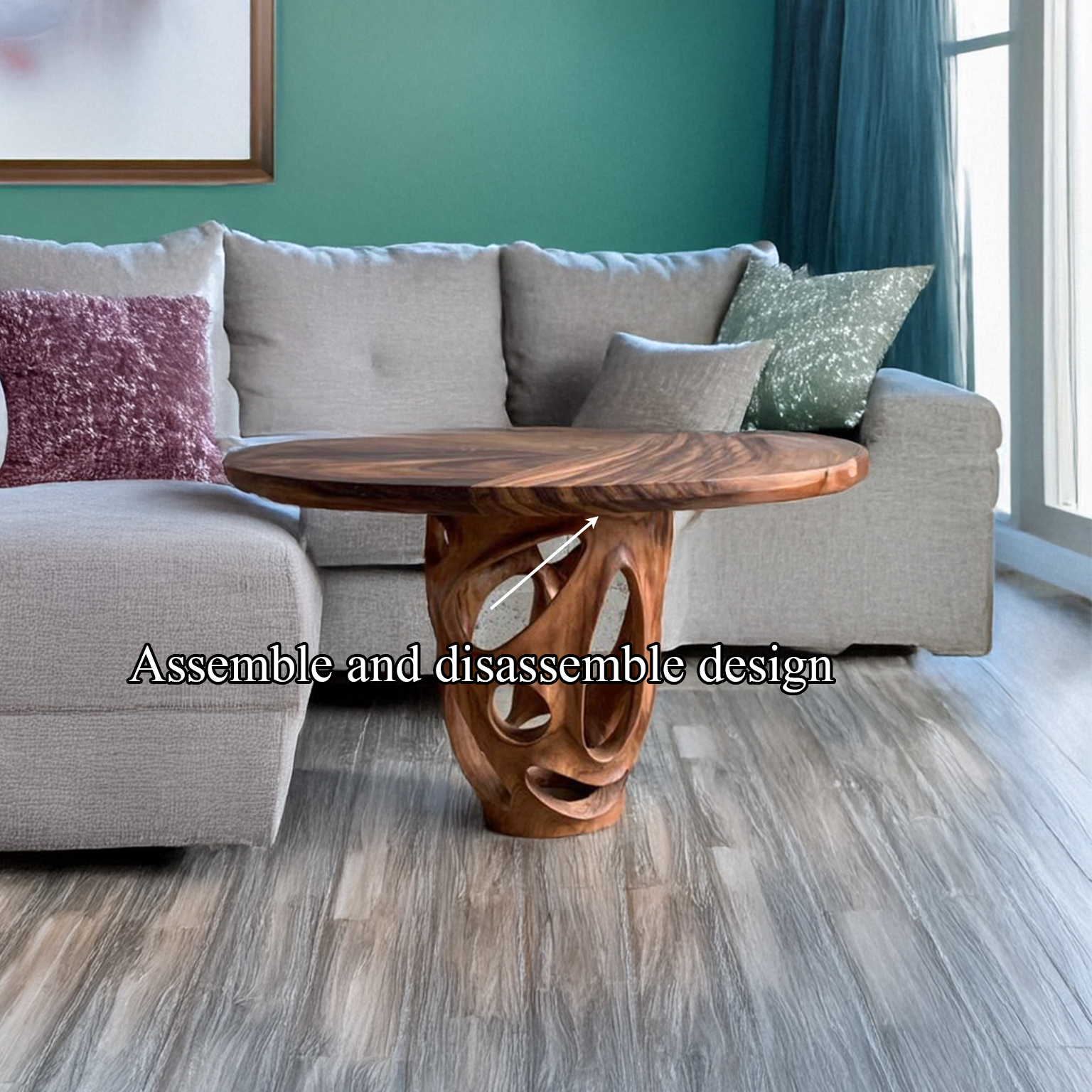 Rustic Coffee Table Live Edge Handmade Decor Gift SINLSACF020