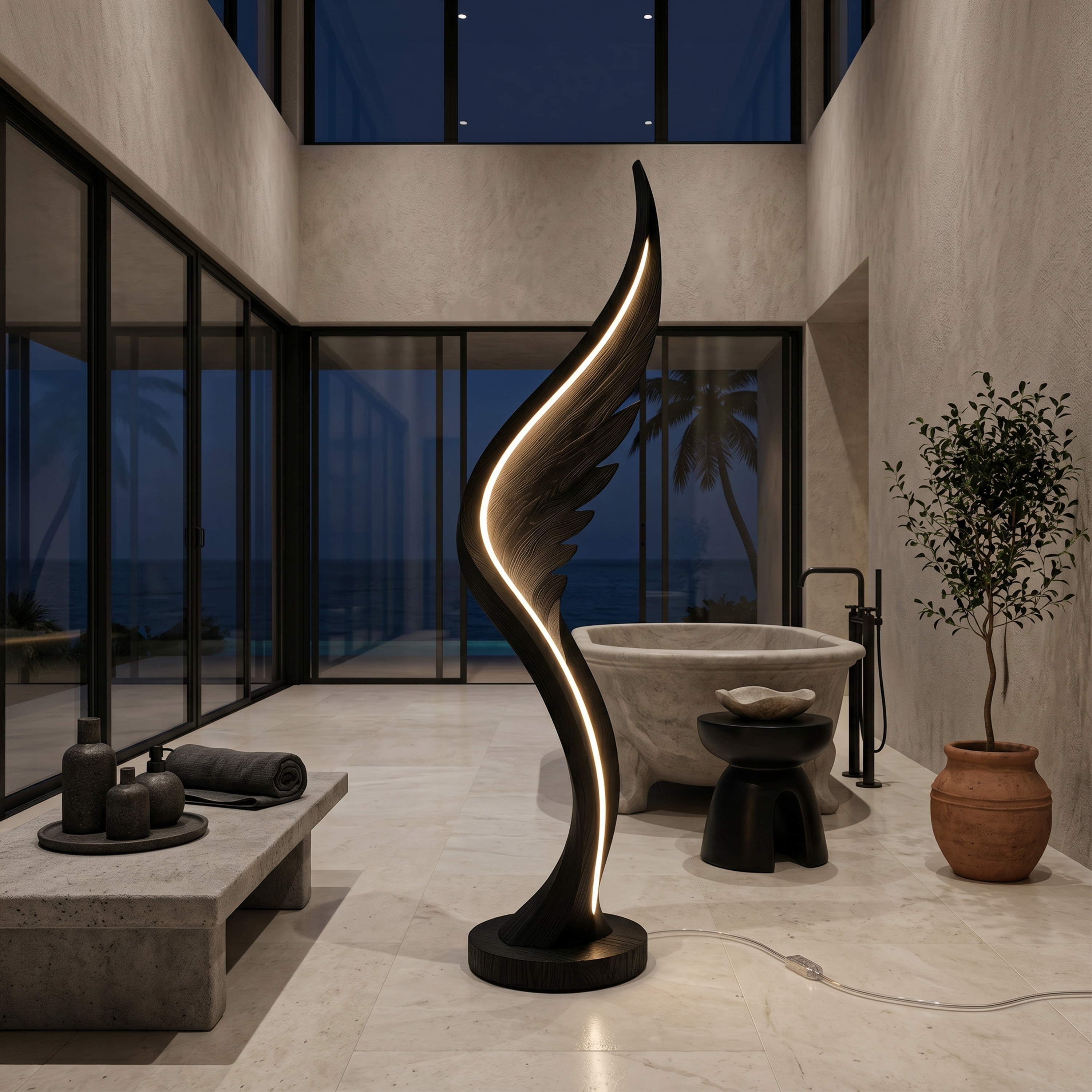 Contemporary Soaring Wing Floor Lamp For Modern Lounge SILDTTNLAM002