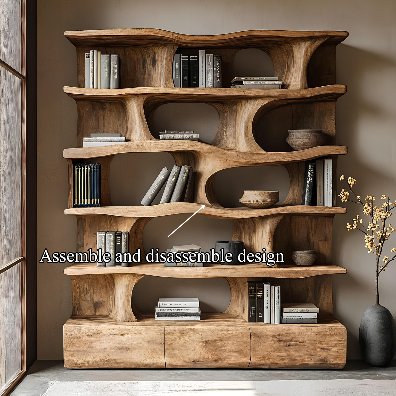 Modern Bookshelf Wall Storage Living Room SINLSASC004
