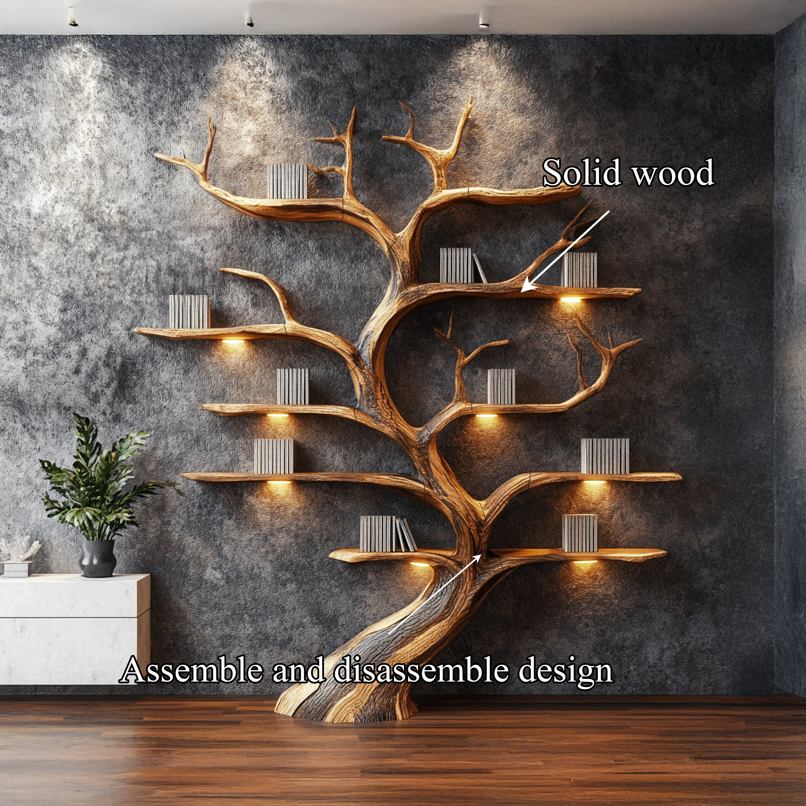 Tree Branch Shelf Driftwood Solid Wood Rustic Art Gift SINLSATB193