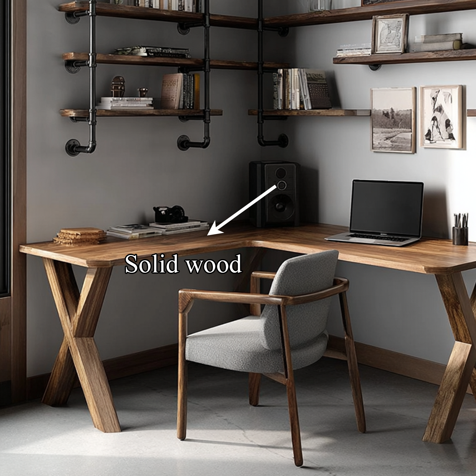 Midcentury Corner Table Home Office SINLSACS107