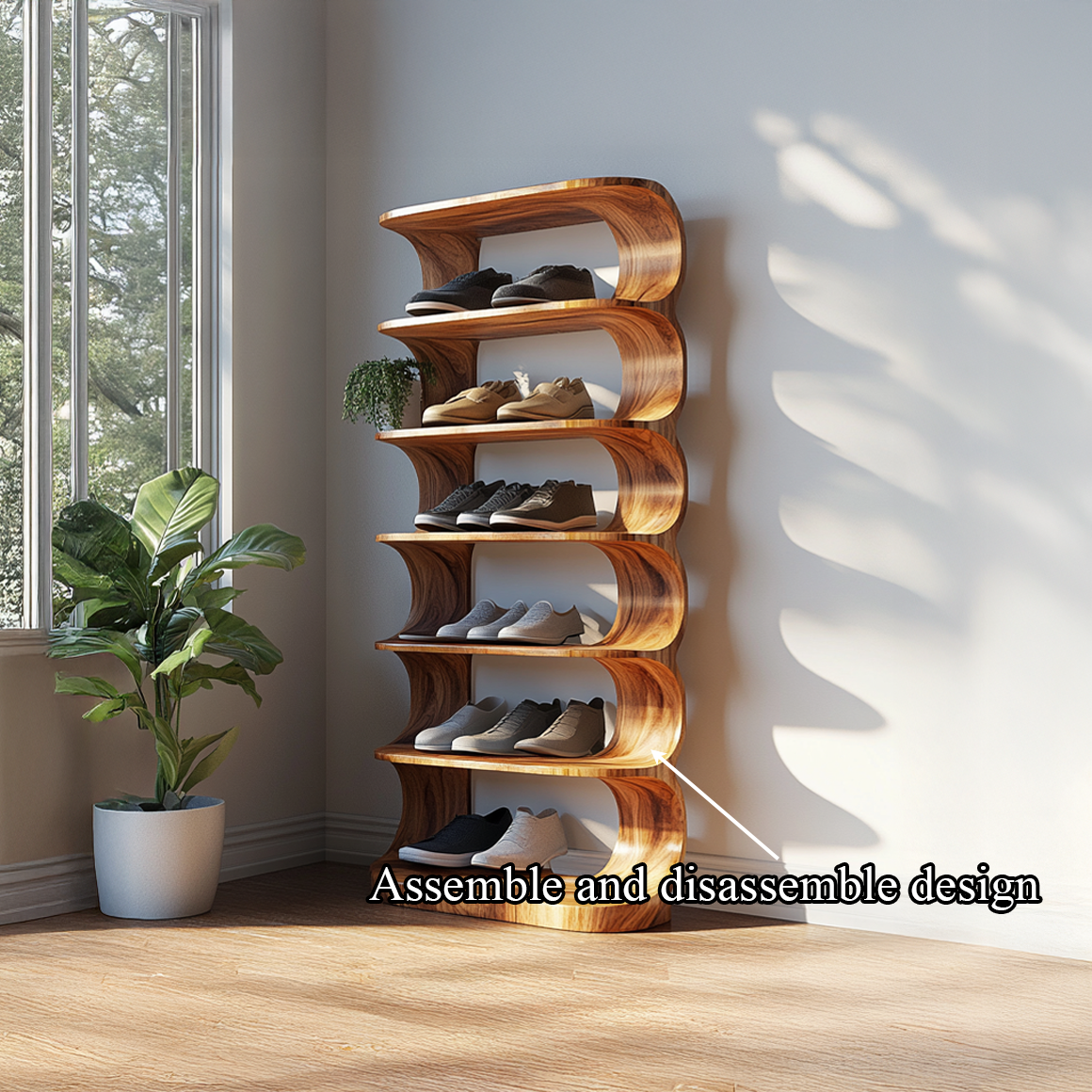 Rustic Minimal Shoe Rack Living Room And Bedroom SINLSASB063