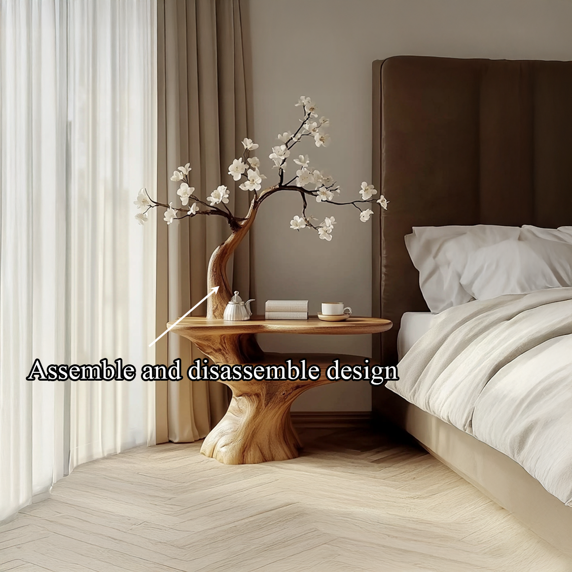 Rustic Bedside Table Bedroom And Living Room SINLSABT116