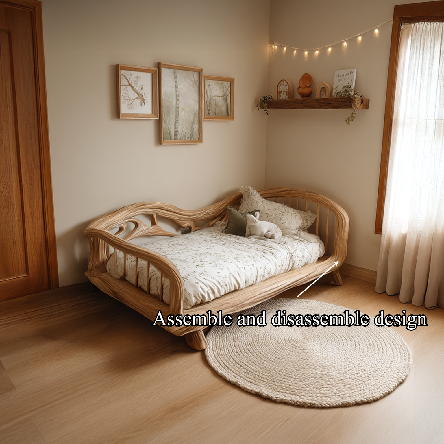 Rustic Toddler Bed Kids Bedroom SINLSAWB047