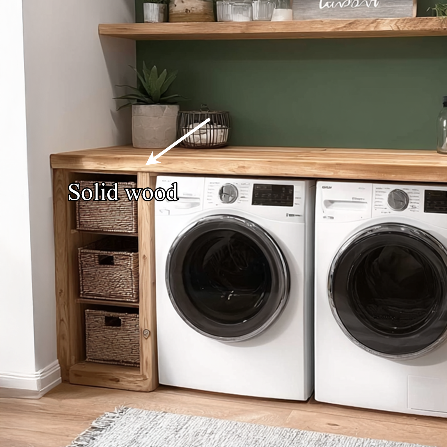 Laundry Furniture Set Solid Wood Custom Rustic Gift SINLSALN004