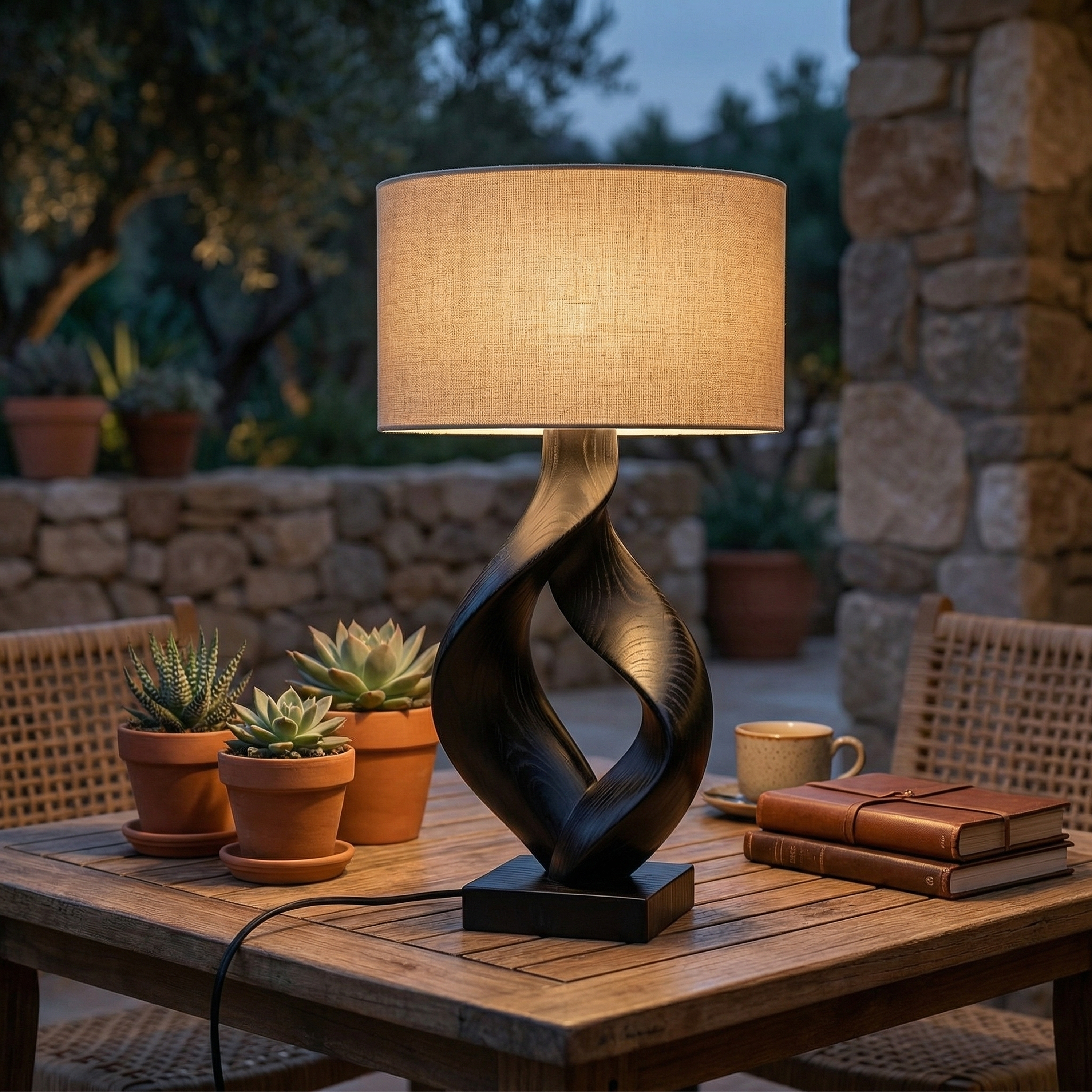 Rustic Sculptural Lamp Living Room Cabin Lodge Cozy Corner Space SILDTTRLAM035