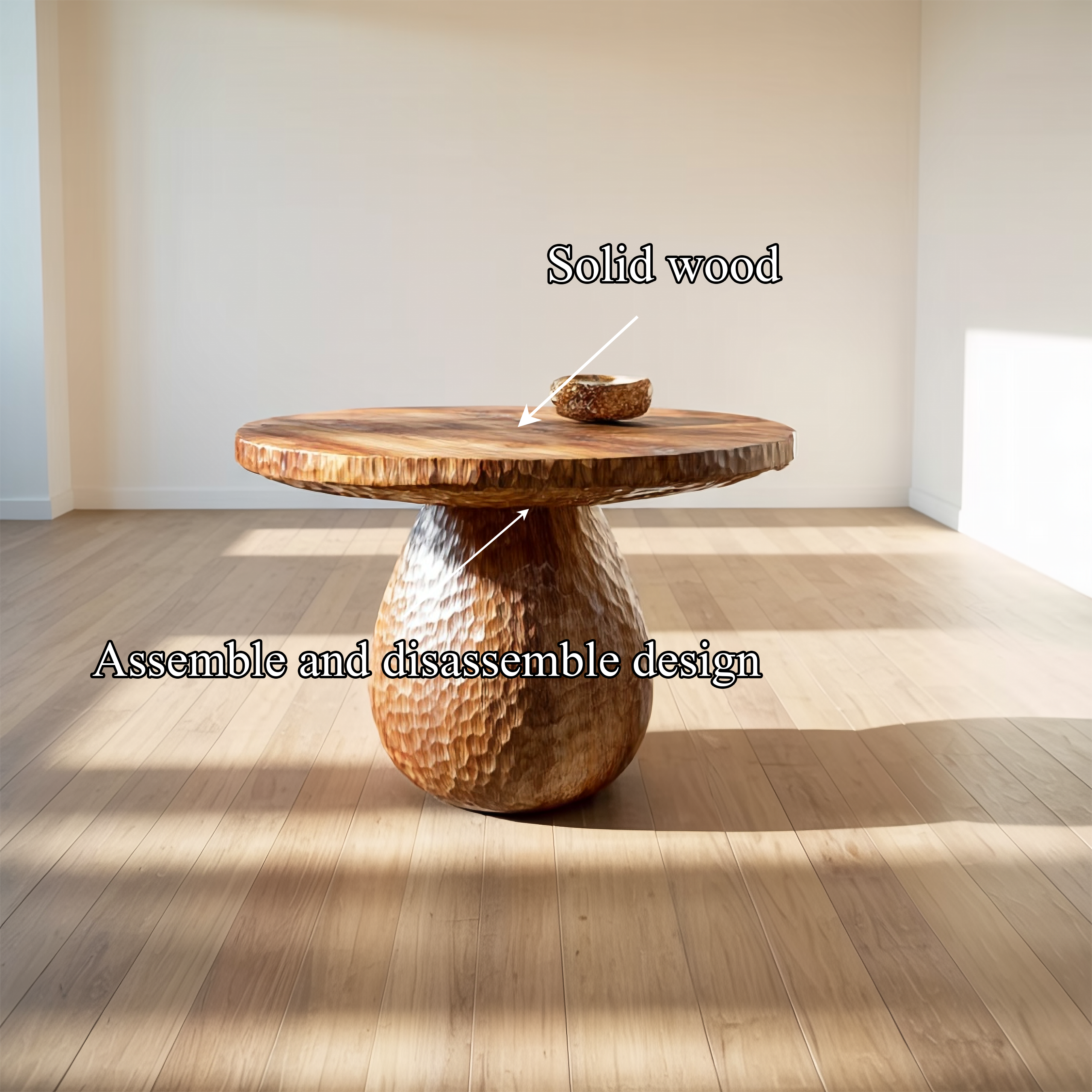 Organic Modern Wooden Coffee Table Living Room SINLSACF273