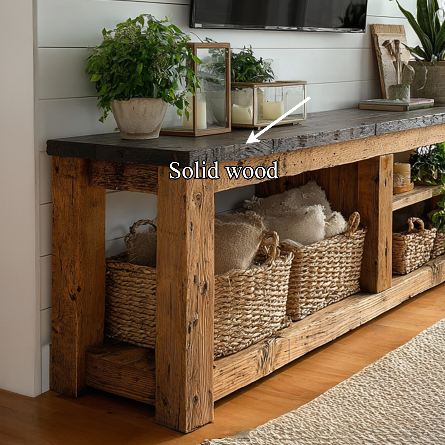 Rustic TV Console Table Living Room SINLSACS101