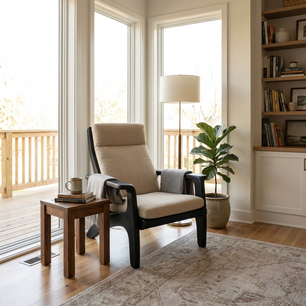Modern Wooden Armchair For Reading Nook RTTHTTACC018