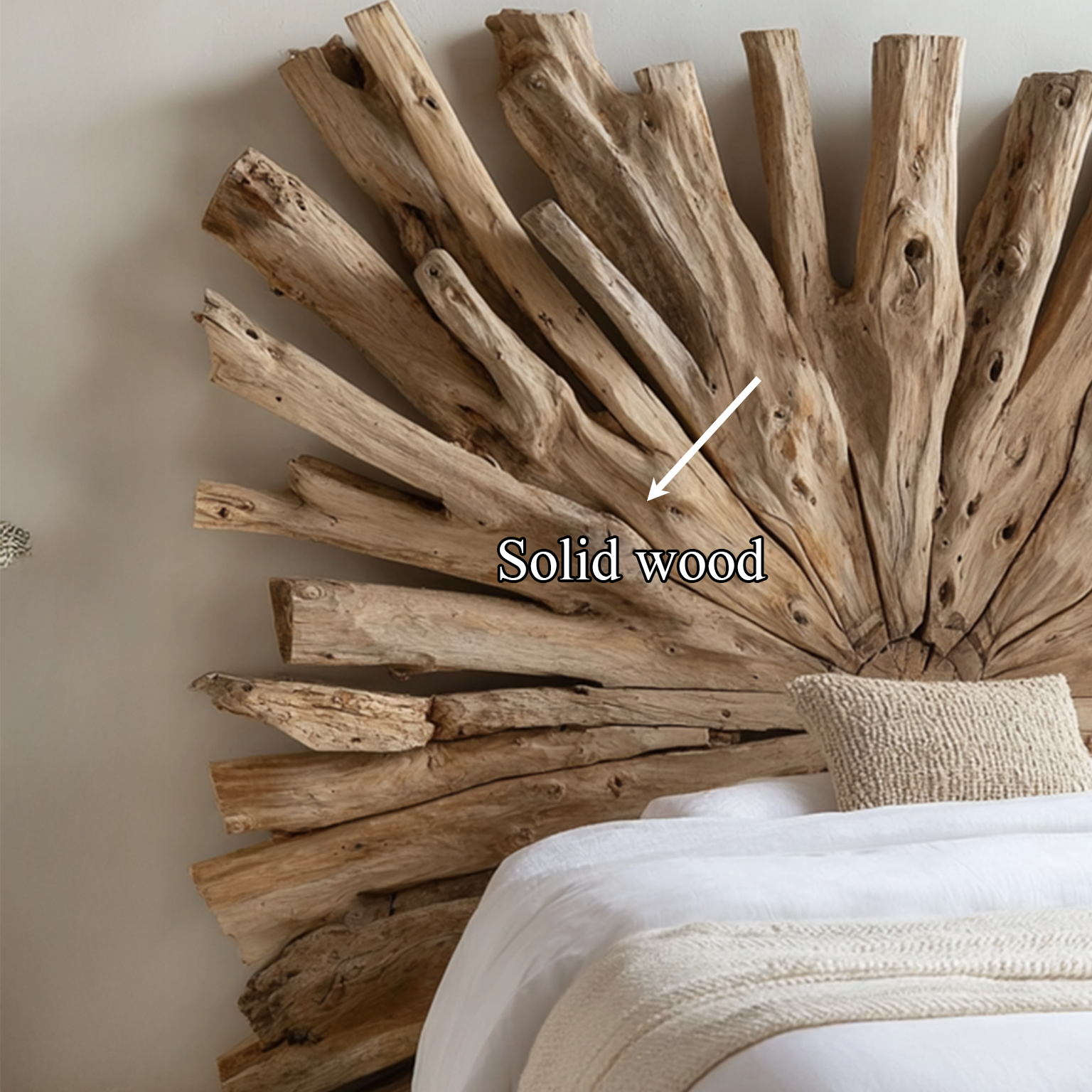 Driftwood Headboard Vintage Decor Bedroom Gift SINLSADH001