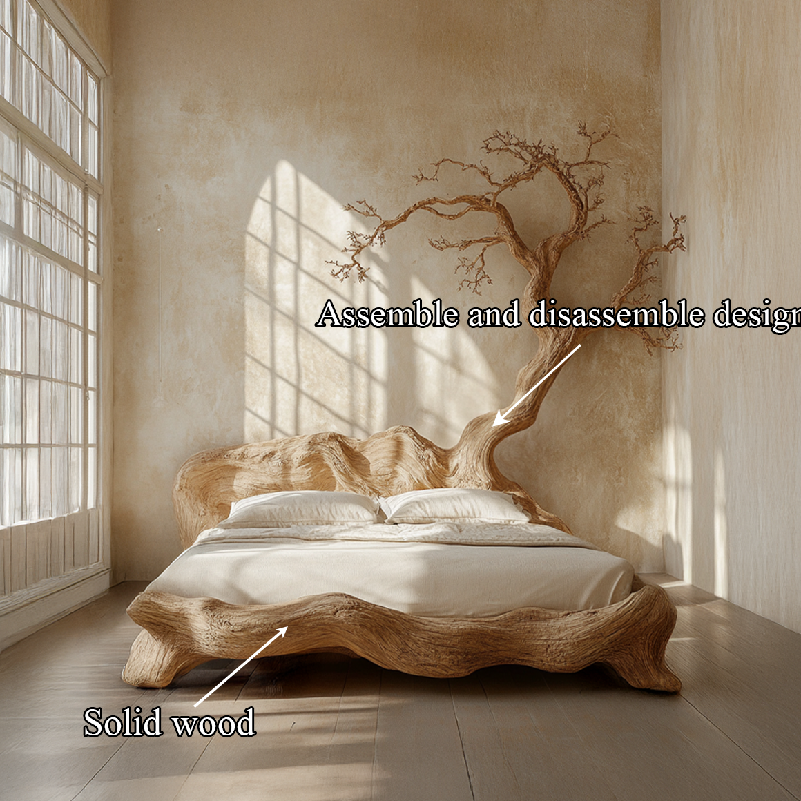 Rustic Organic Tree Branch Bed Contemporary Bedroom SINLSAWB072