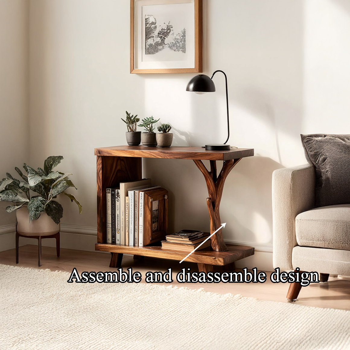 Free Standing Rustic Side Table Guest Room SINLSABT083