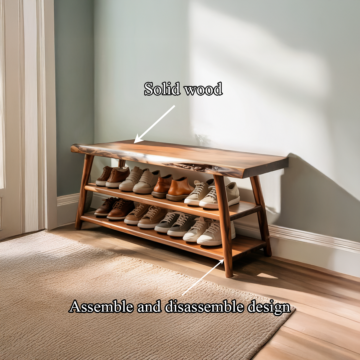 Curved Modern Shoe Rack Living Room And Hallway SINLSASB083