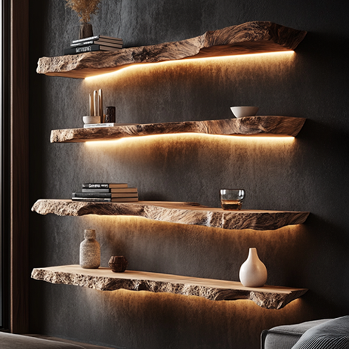 Rustic Floating Bookshelf Living Room Or Bedroom SINLSAFL192