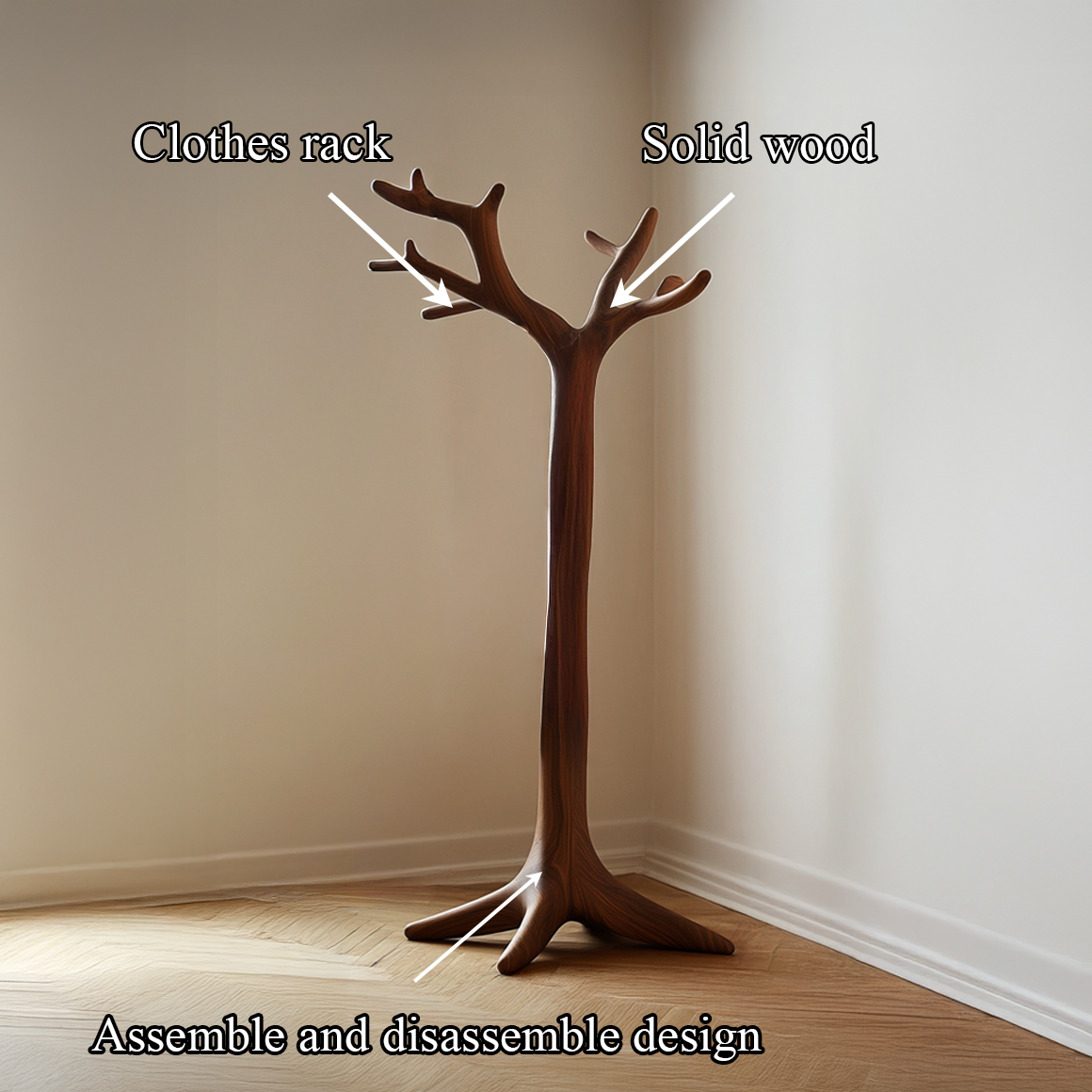 Rustic Organic Coat Rack Christmas Cozy Home Decor SINLSATCR077