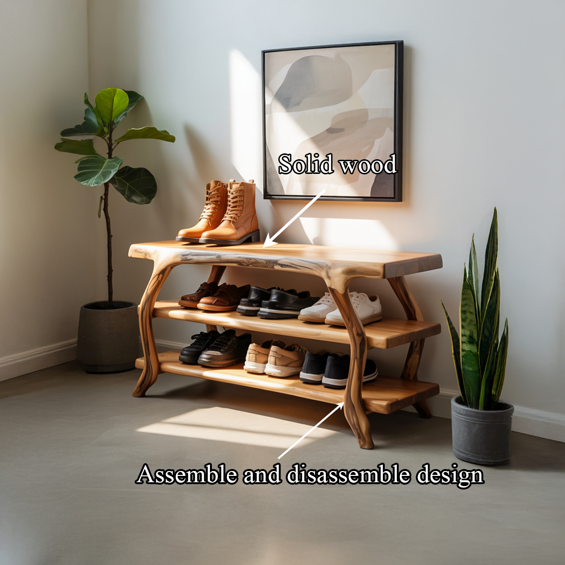 Rustic Crafted Shoe Organizer Entryway And Studio SINLSASB077