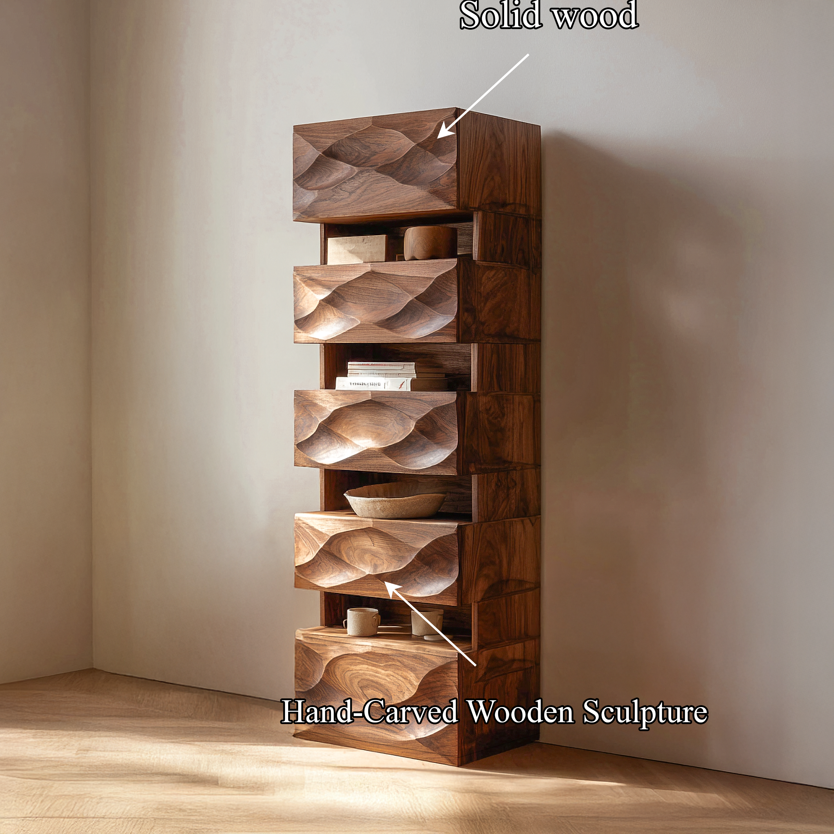 Organic Modern Accent Storage Cabinet For Living Room And Entryway SINLSASC439