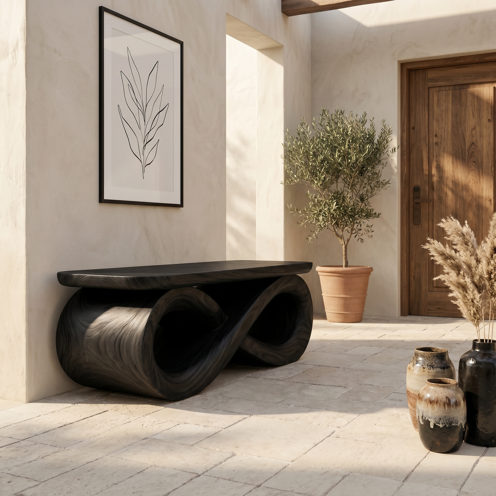 Organic Modern Dining Bench Luxury Home SILDTTRBEN060