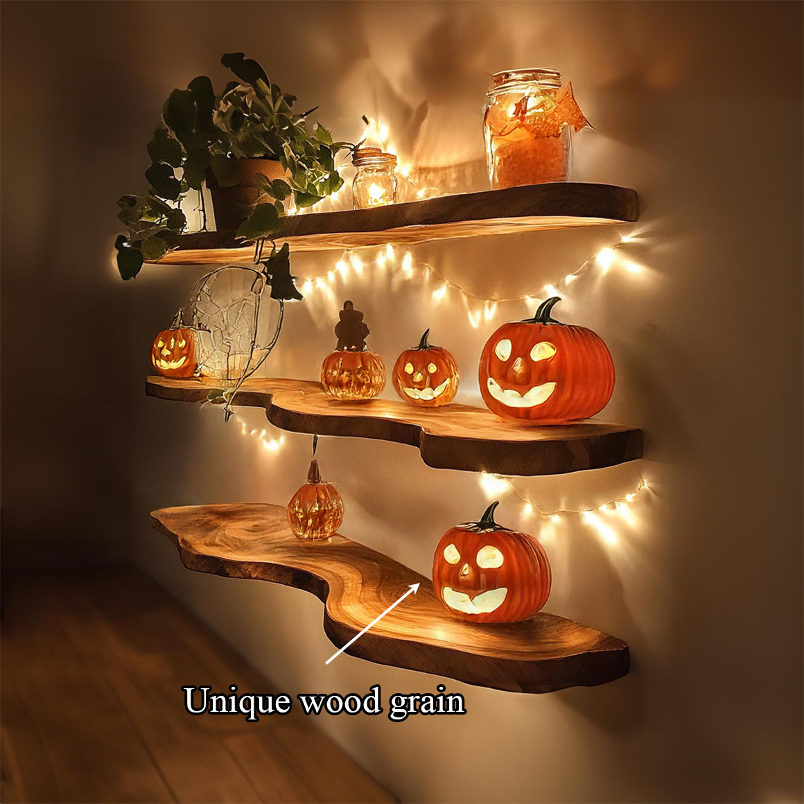 Mid Century Halloween Floating Shelf Bedroom SINLSAHW014