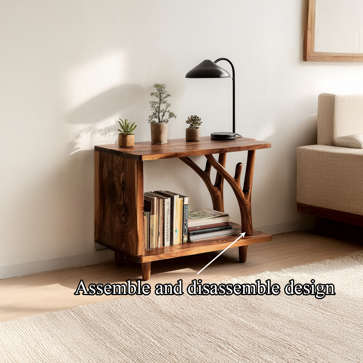 Free Standing Rustic End Table Living Room SINLSABT085