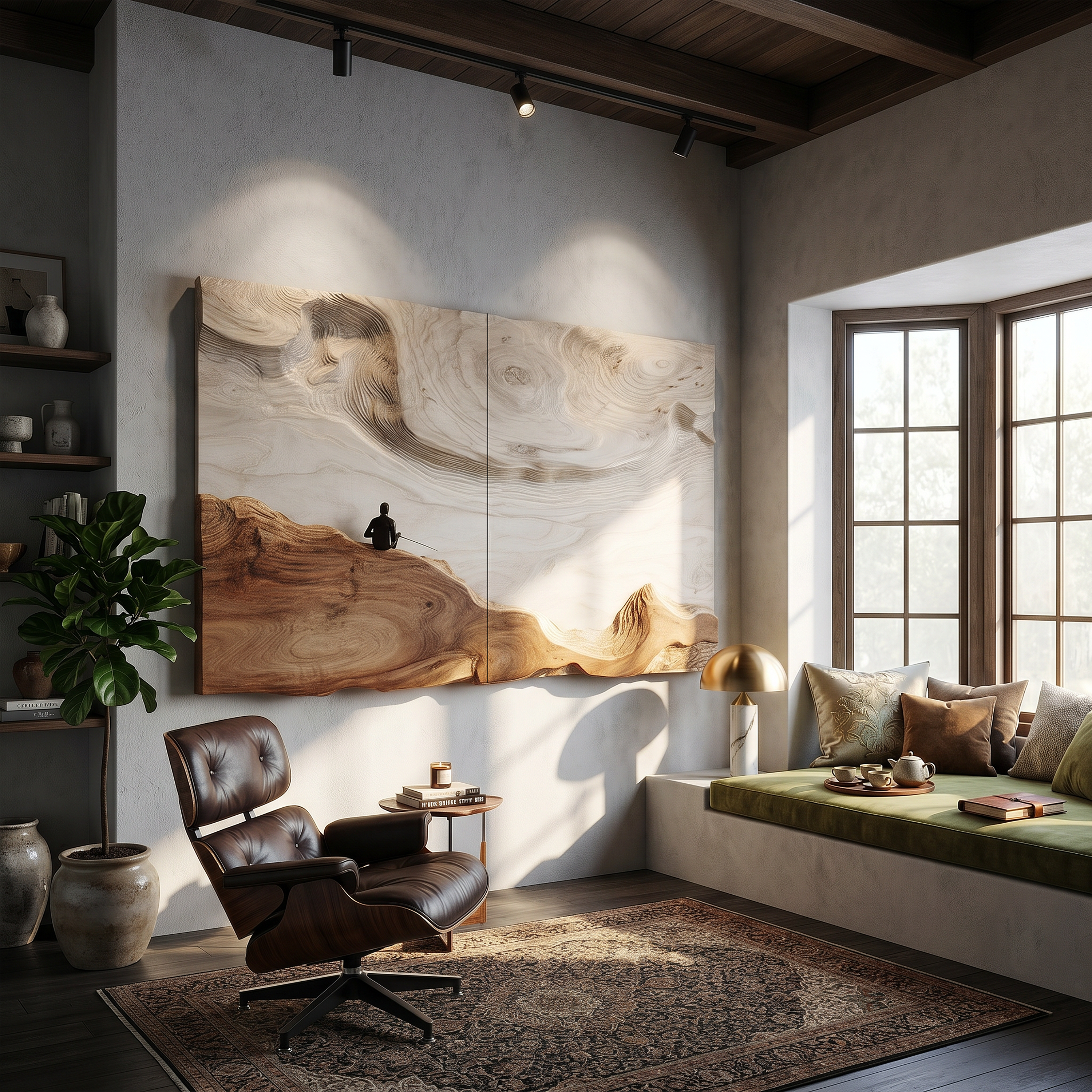 Contemporary Landscape Wood Wall Decor For Elegant Organic Home Design SILDTTRWA086