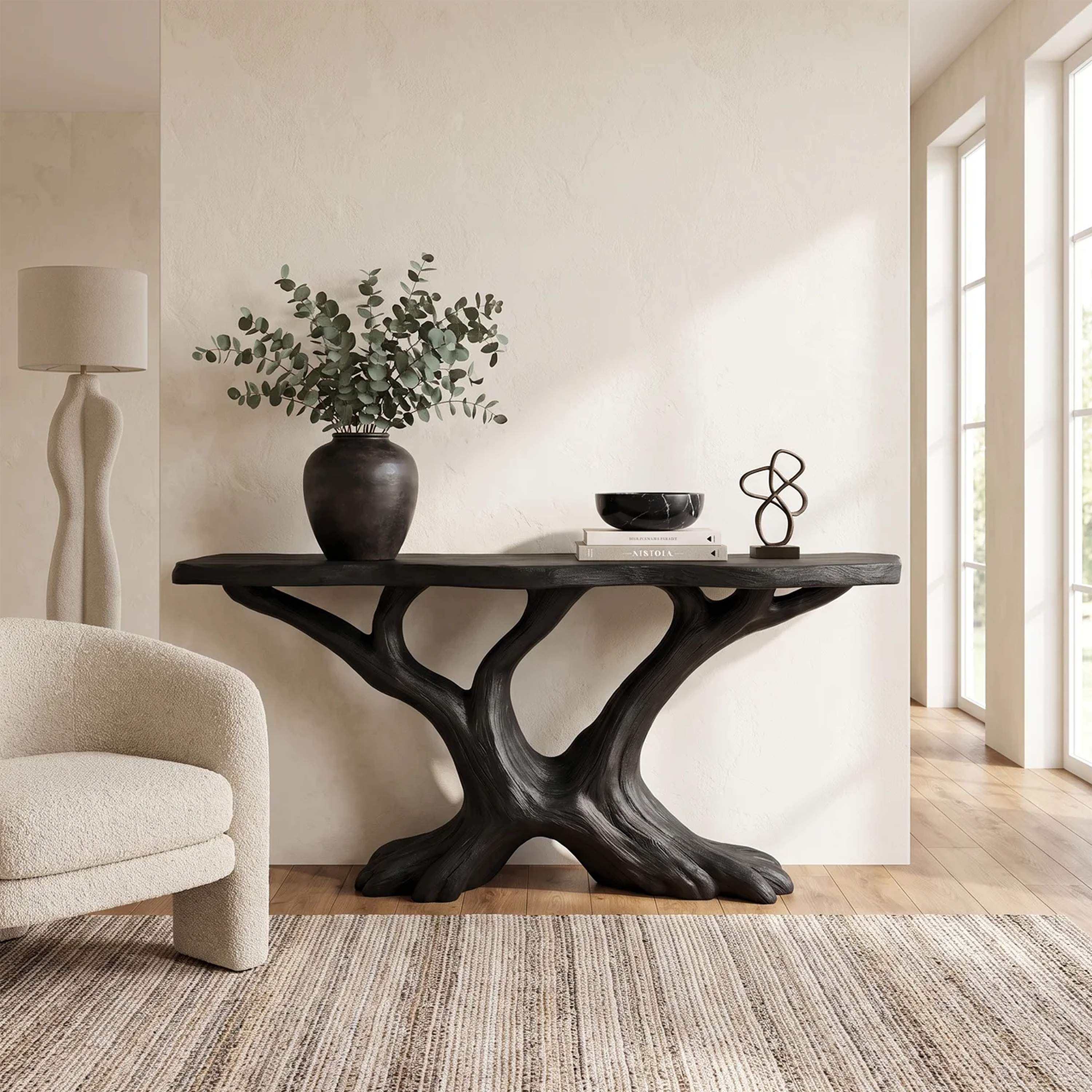Contemporary Sculptural Console Table Modern Entryway SILDTTRCS113