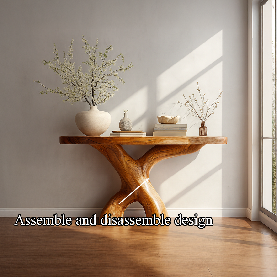 Mid Century Organic Console Table Hallway Or Entryway SINLSACS025