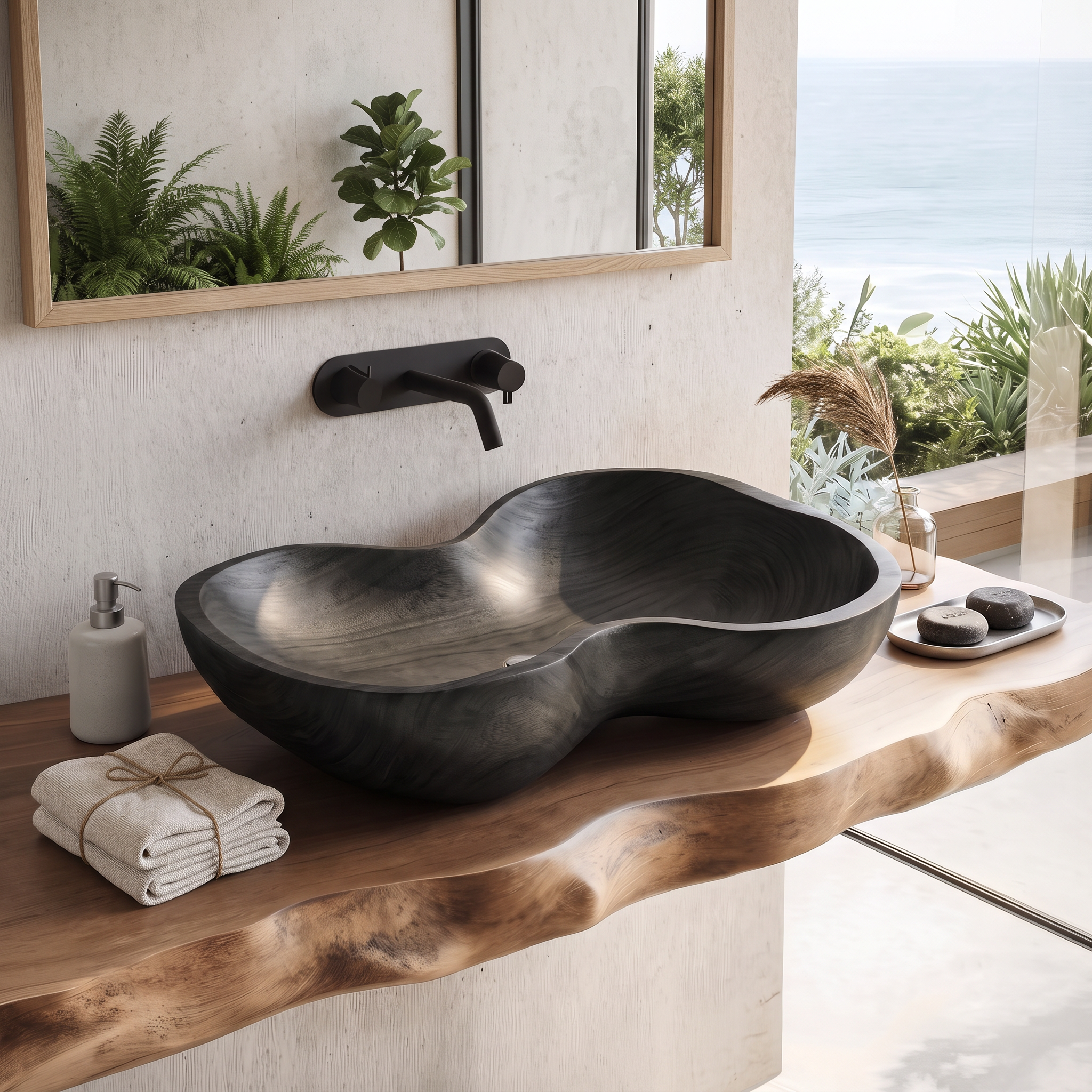 Rustic Wooden Vessel Sink For Eco Friendly Bathroom Look SILDTTRVS002
