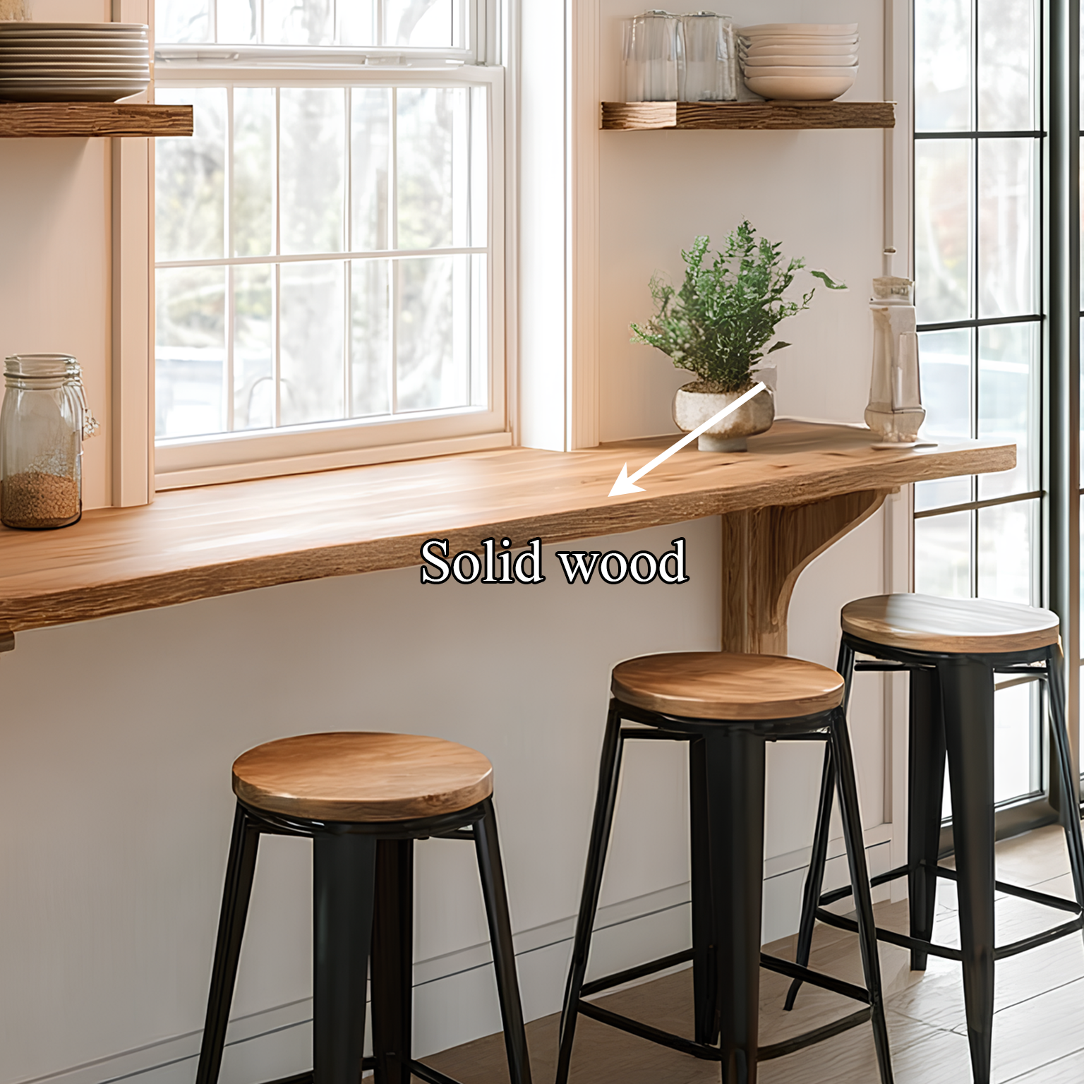 Wall Bar Table Solid Wood Minimalist Style Gift SINLSAFL073