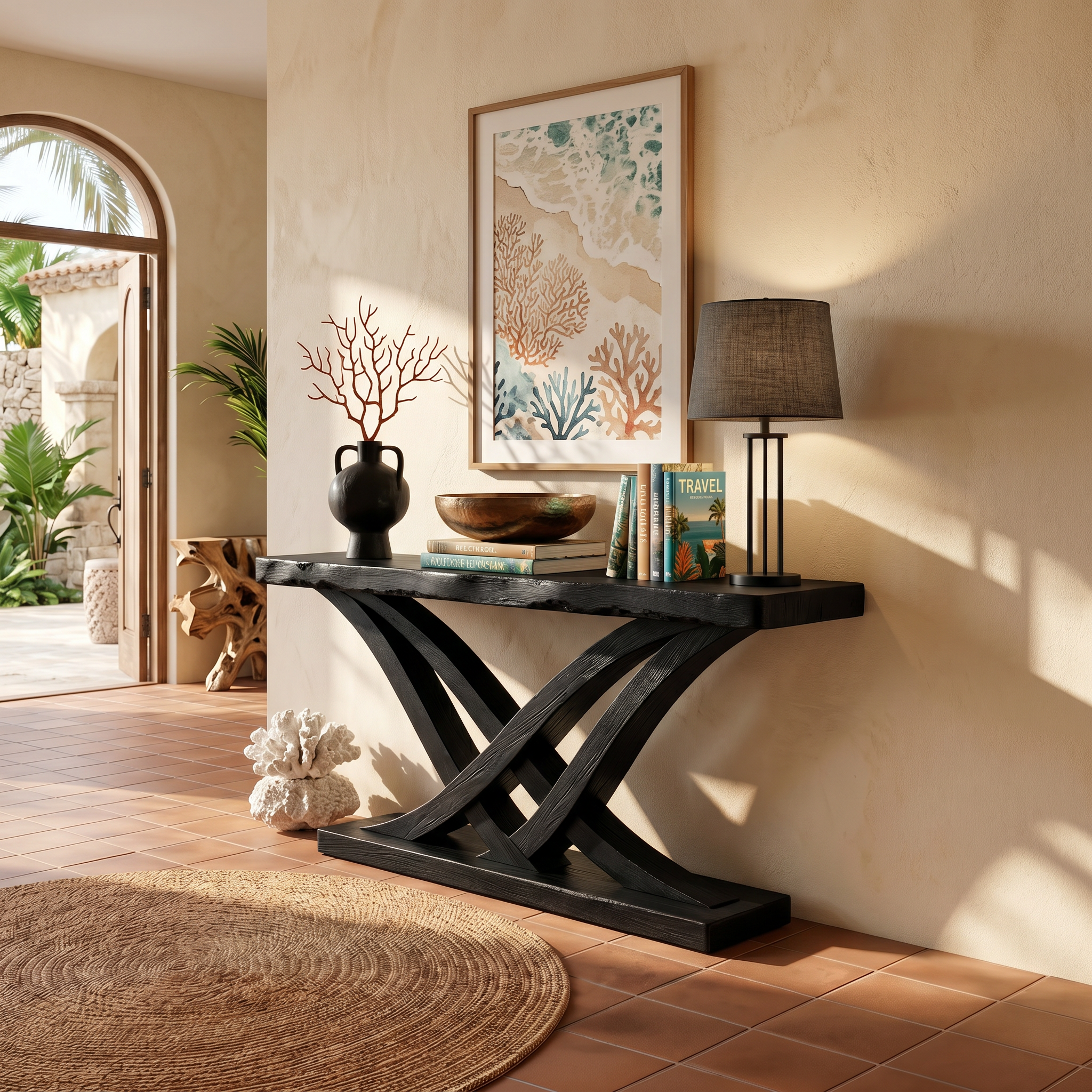 Organic Branch Base Console Table Contemporary Entryway SILDTTRCS107