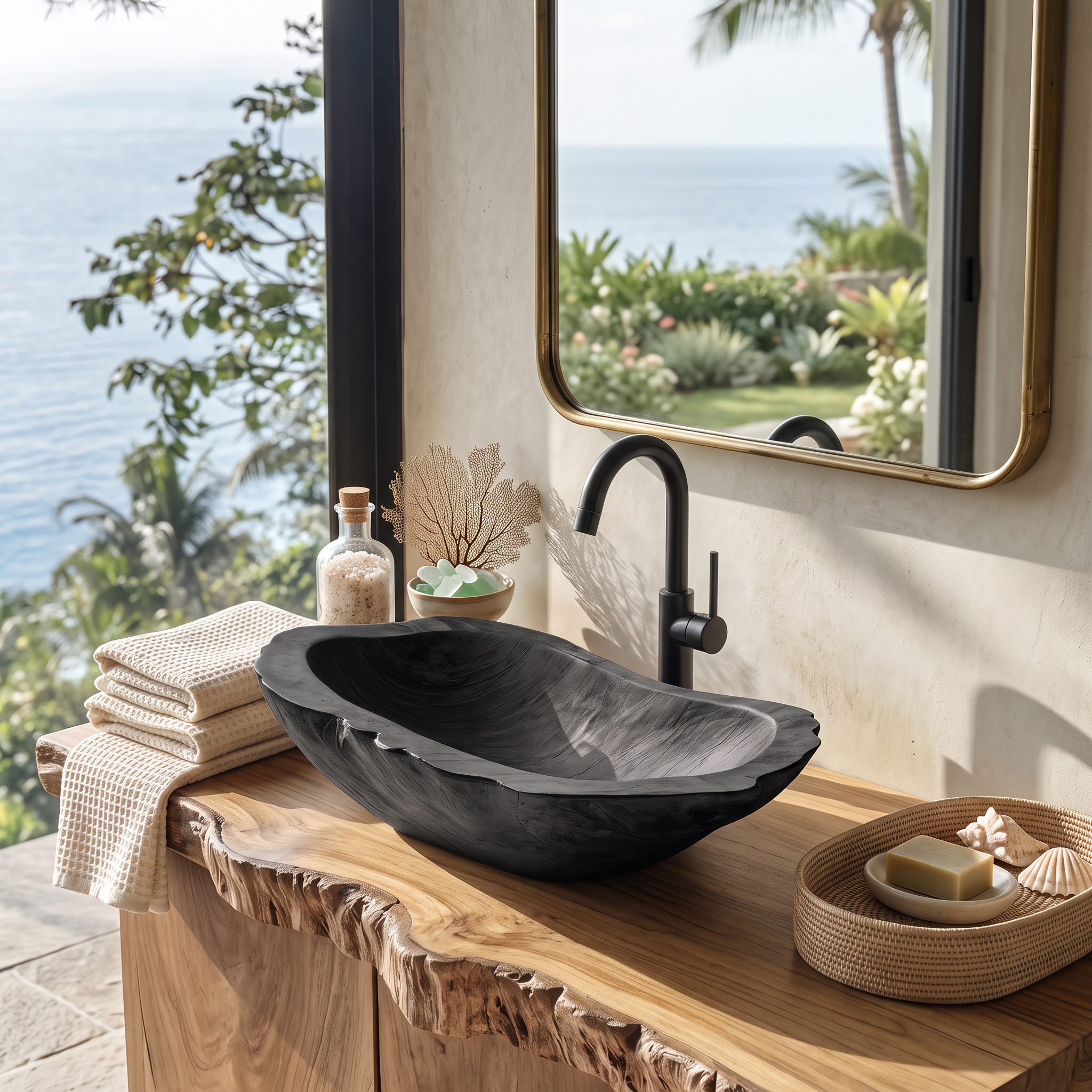 Handcrafted Wooden Vessel Sink For Timeless Bathroom Style SILDTTRVS020
